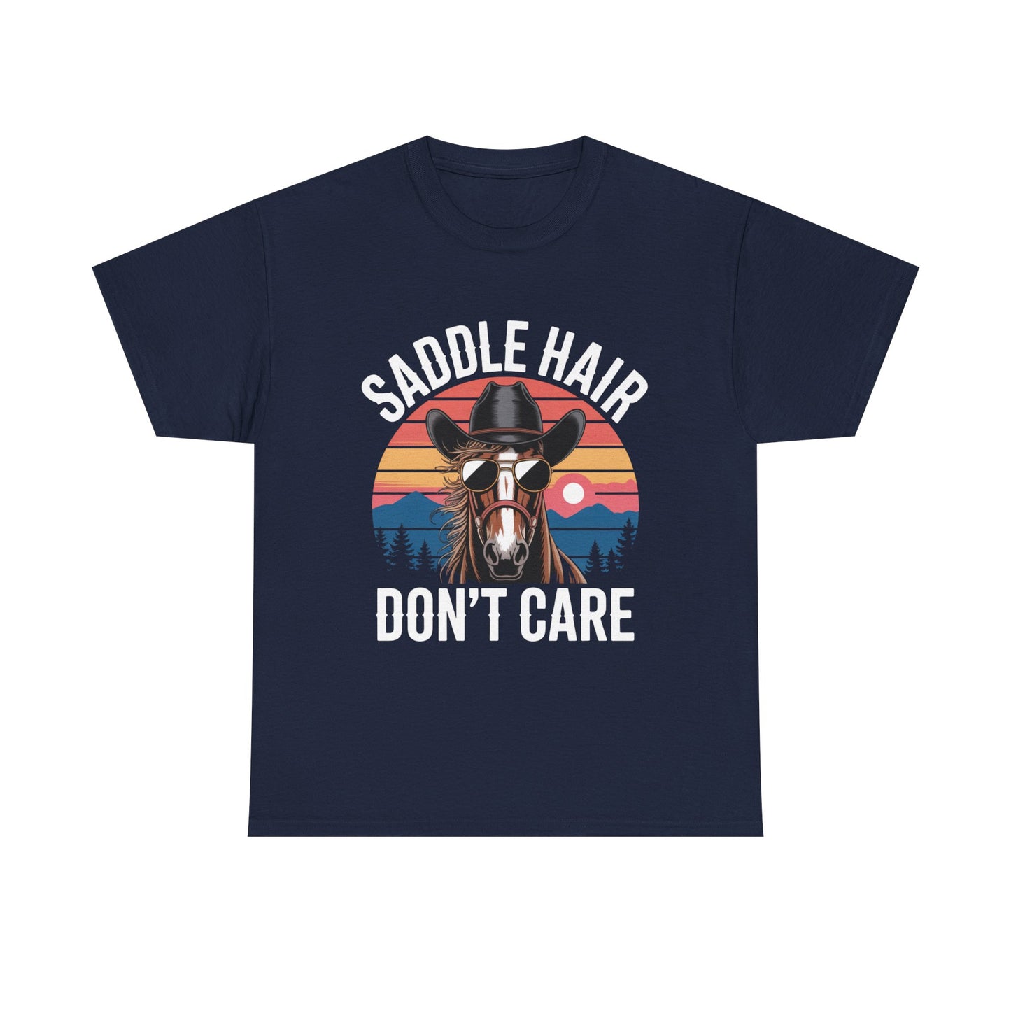 Saddle Hair Don't Care Horse Shirt – Funny Western Horse Lover Tee
