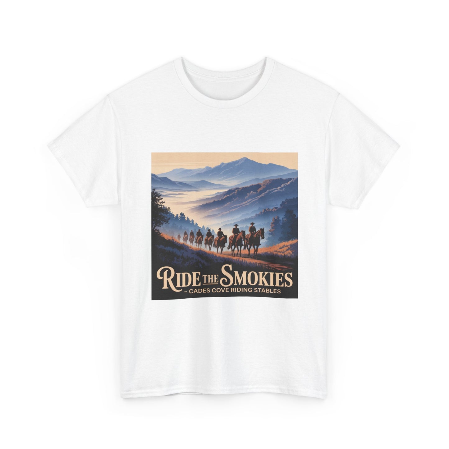 Ride the Smokies T-Shirt – Cades Cove Riding Stables Smoky Mountains Horseback Riding Tee
