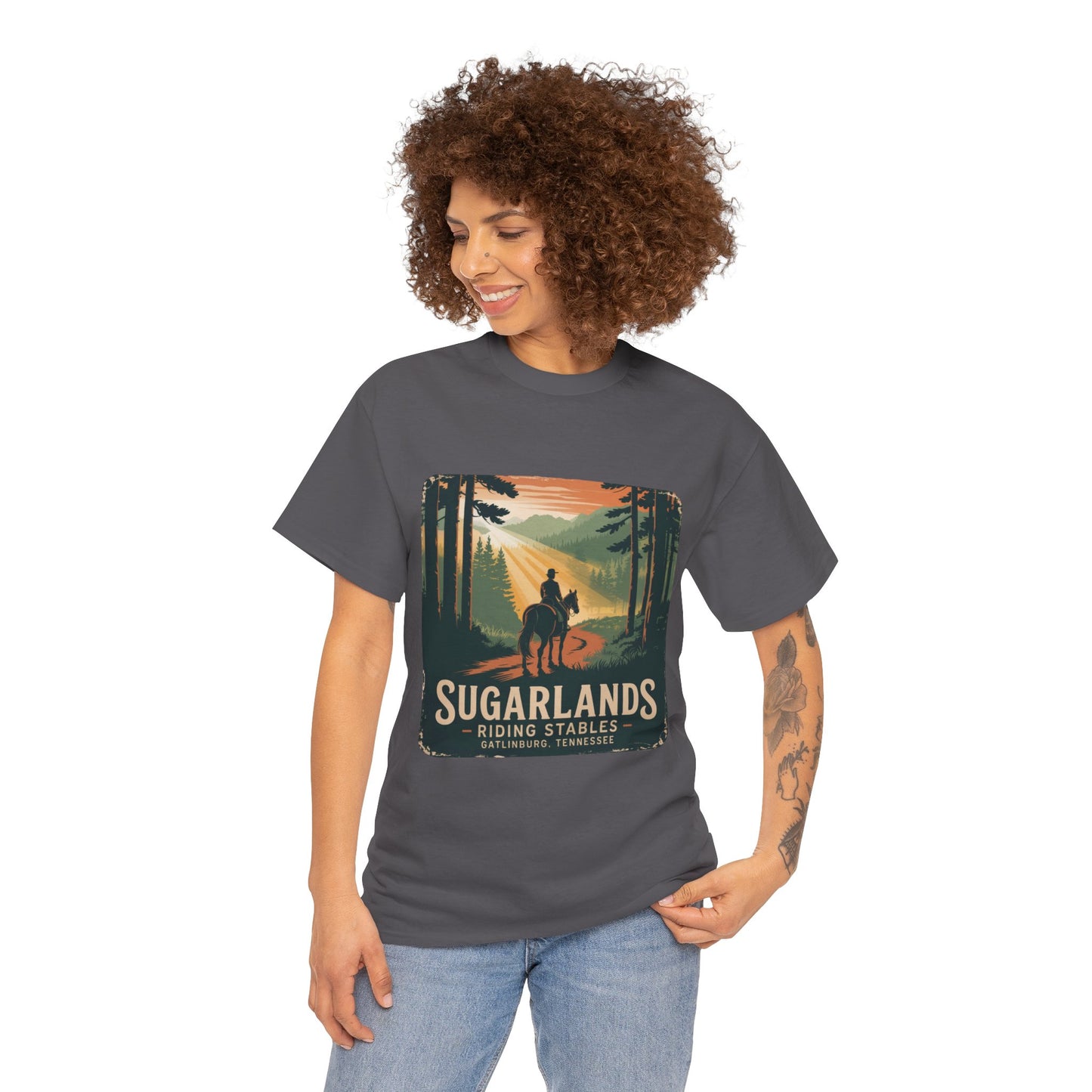Sugarlands Riding Stables T-Shirt – Gatlinburg Tennessee Scenic Smoky Mountains Trail Tee