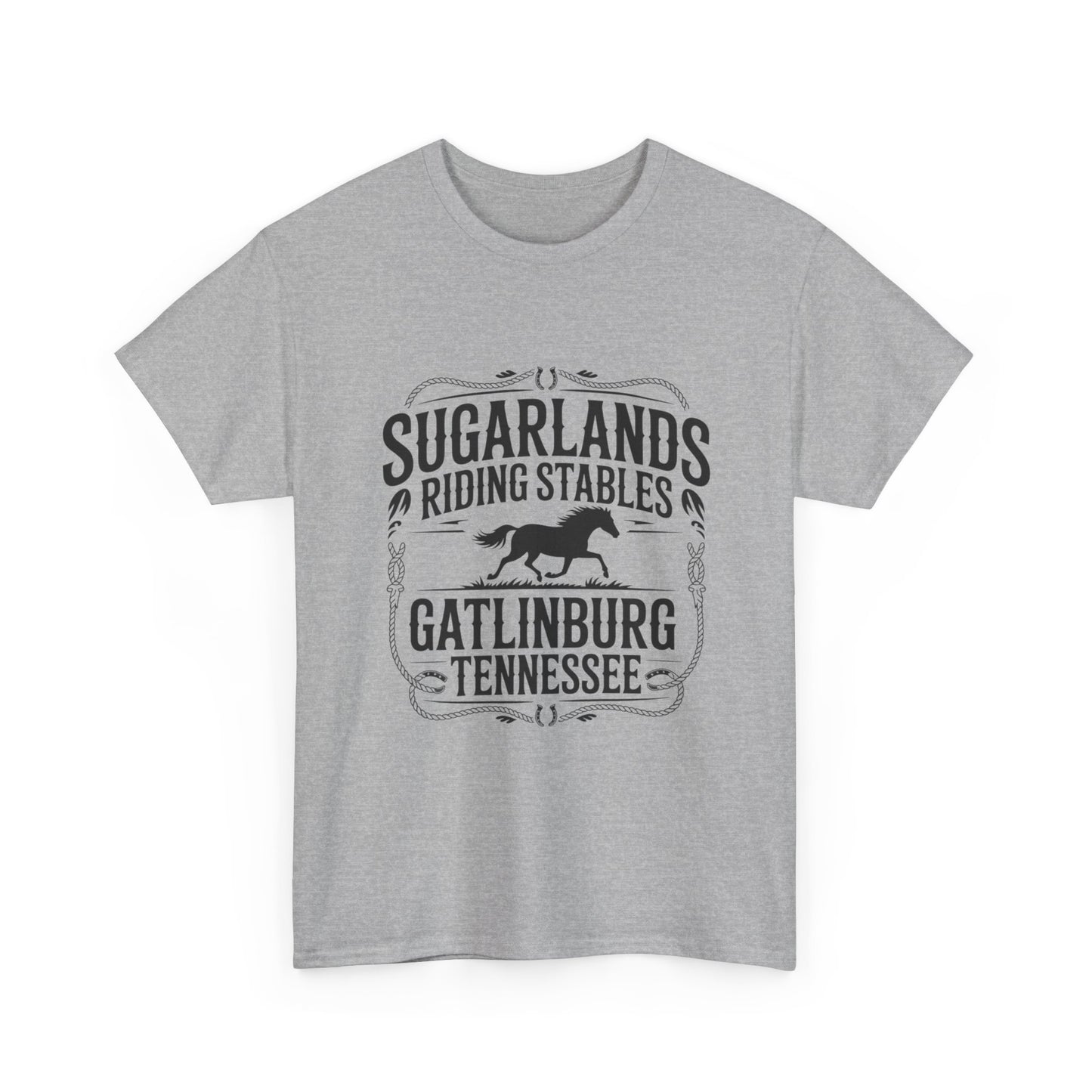 Sugarlands Riding Stables T-Shirt – Gatlinburg Tennessee Horseshoe Western Logo Tee