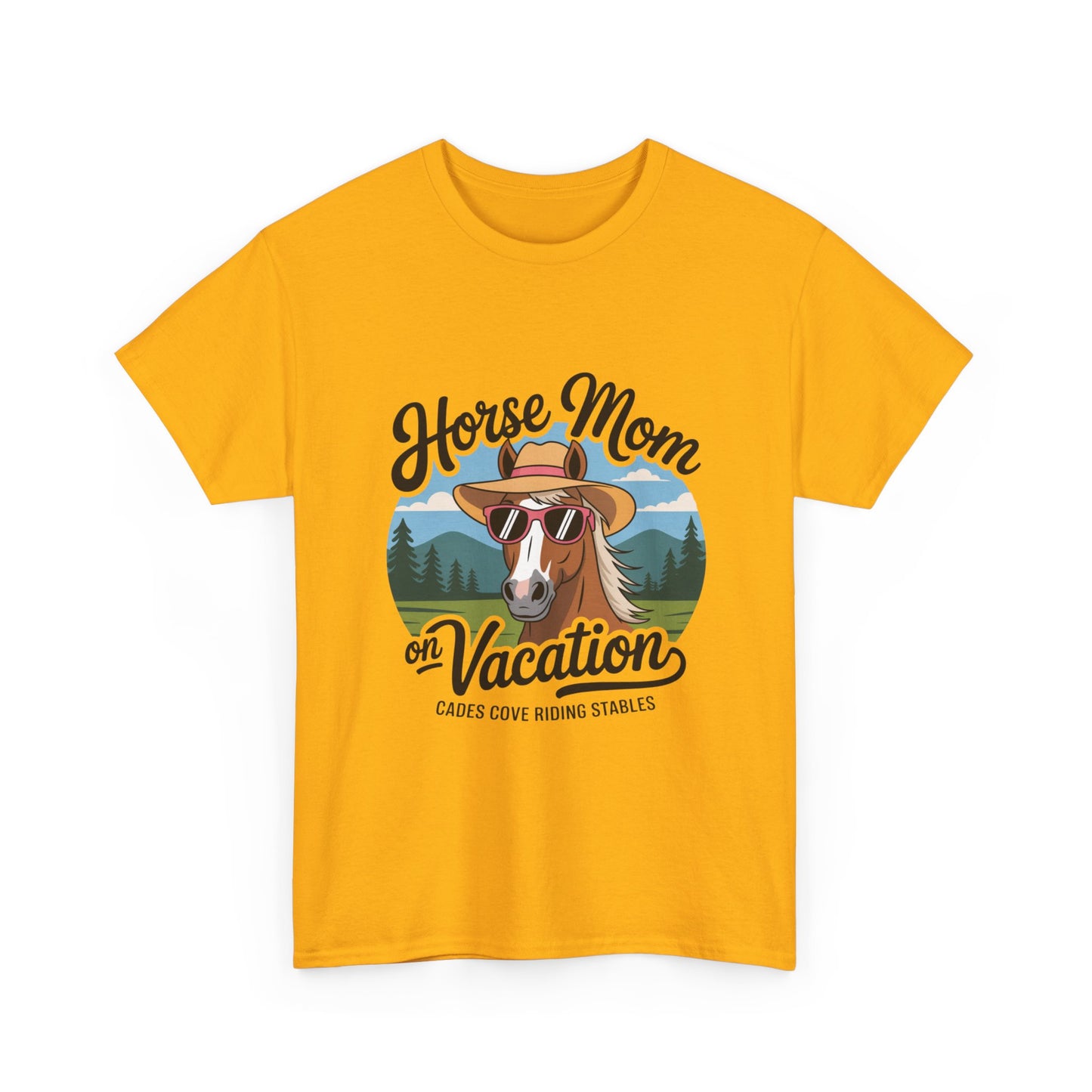 Horse Mom on Vacation Cades Cove Riding Stables T-Shirt – Funny Adult Horse Lover Tee