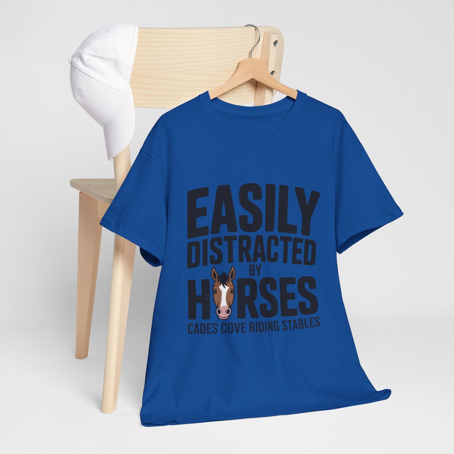 Easily Distracted by Horses T-Shirt – Funny Horse Lover Tee | Cades Cove Riding Stables