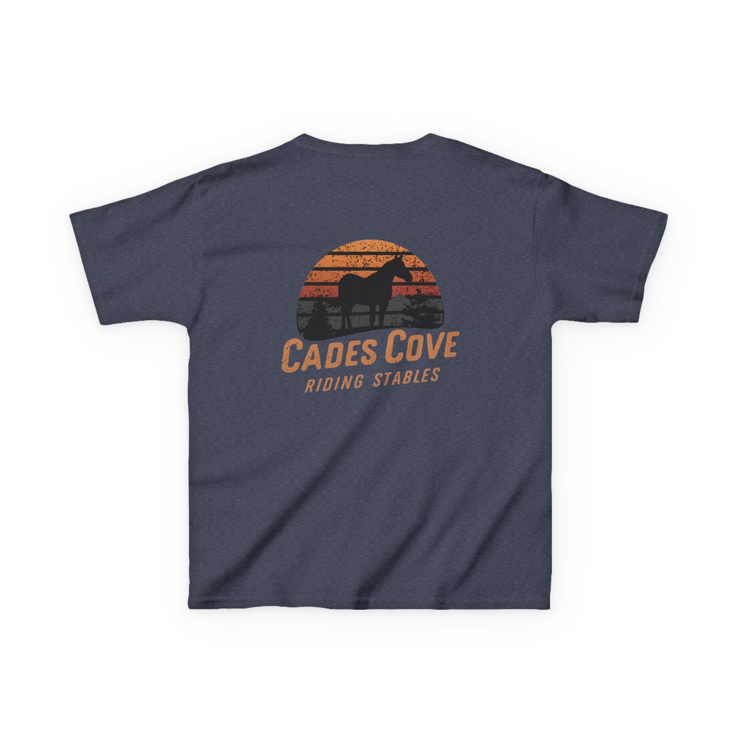 Cades Cove Riding Stables Retro Sunset Kids Heavy Cotton™ Tee