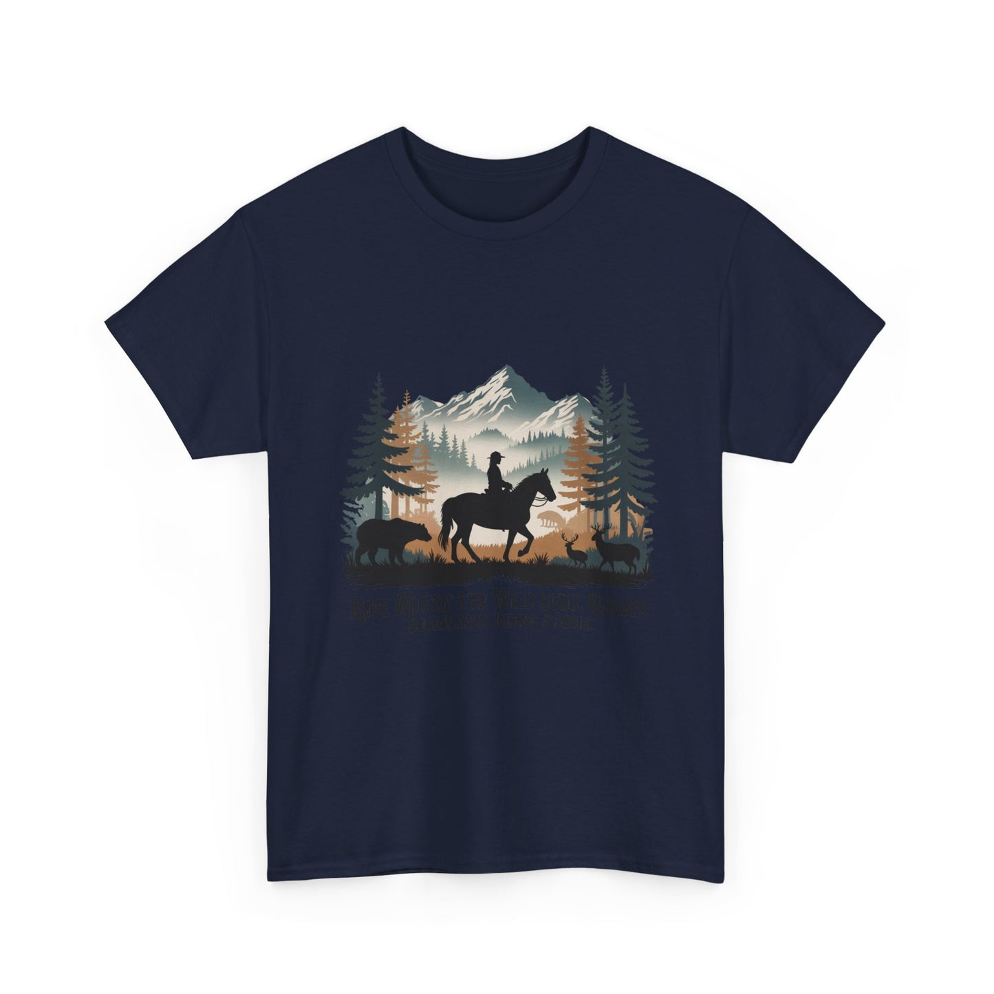 Ride Where the Wild Still Roams T-Shirt – Sugarlands Riding Stables Gatlinburg Tennessee Wildlife Tee