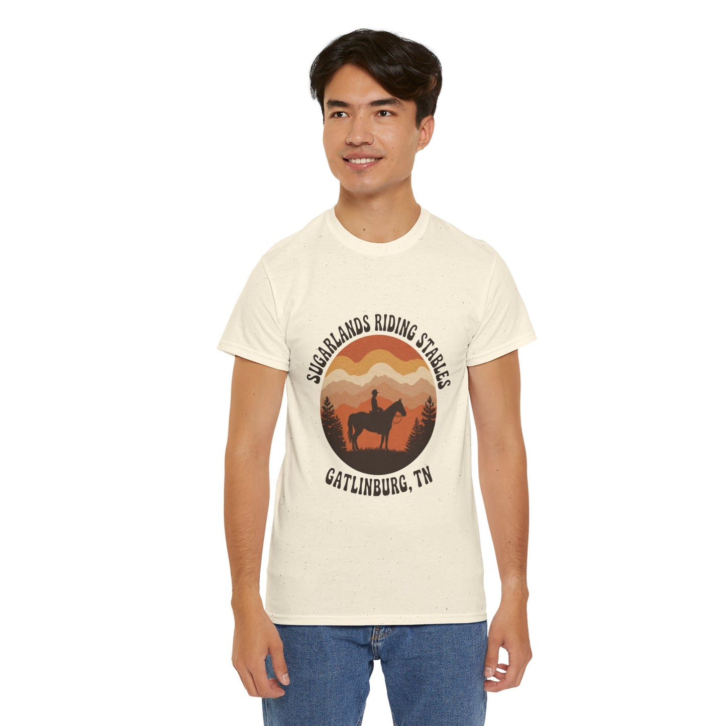 Sugarlands Riding Stables T-Shirt – Gatlinburg Tennessee Sunset Smoky Mountains Tee