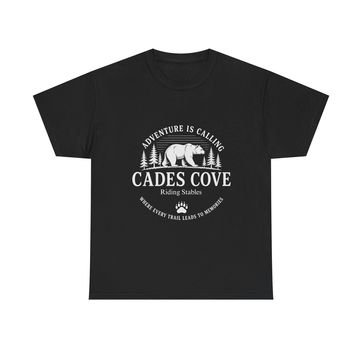 Cades Cove Riding Stables Adventure Is Calling Bear T-Shirt – Adult Smoky Mountains Tee