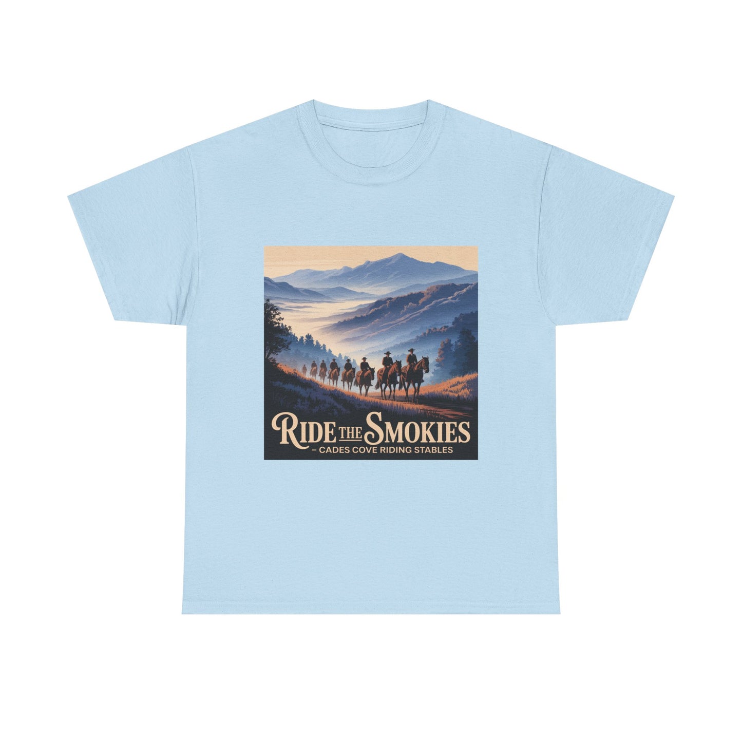 Ride the Smokies T-Shirt – Cades Cove Riding Stables Smoky Mountains Horseback Riding Tee