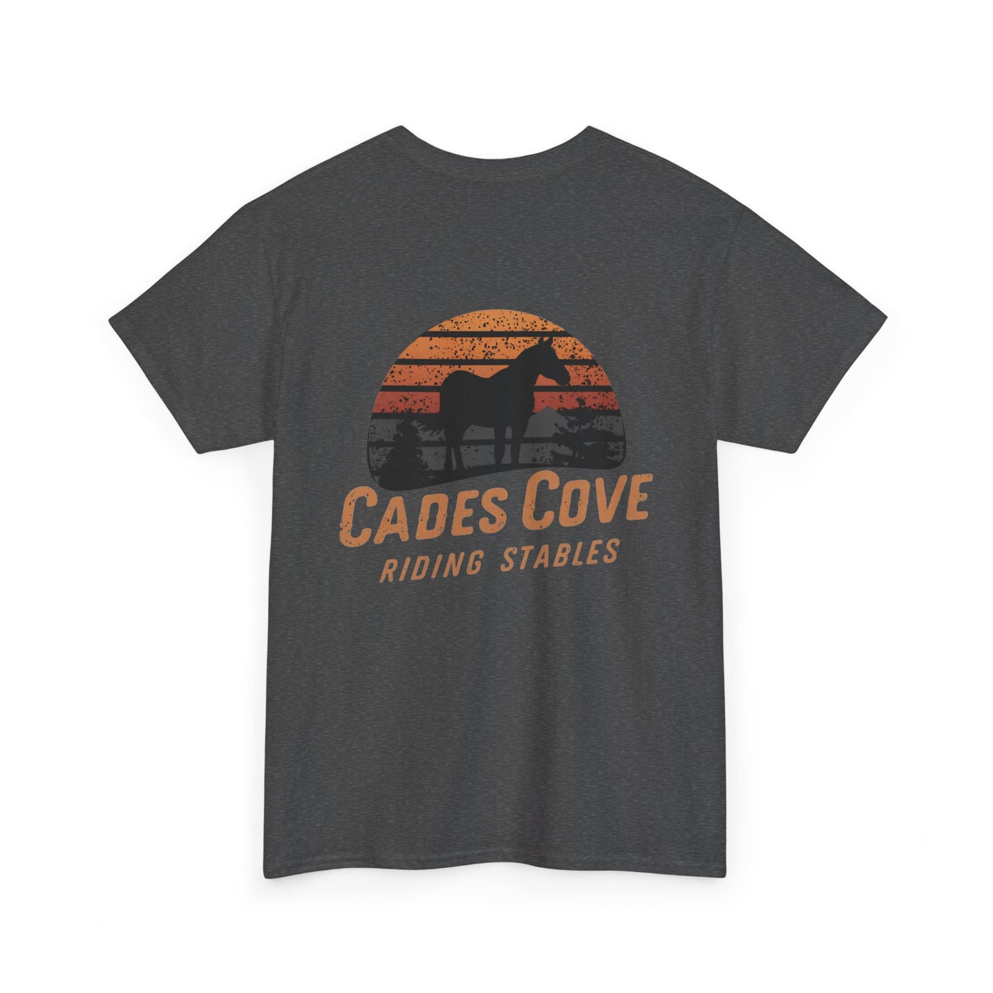 Cades Cove Riding Stables Retro Sunset Unisex Heavy Cotton Tee