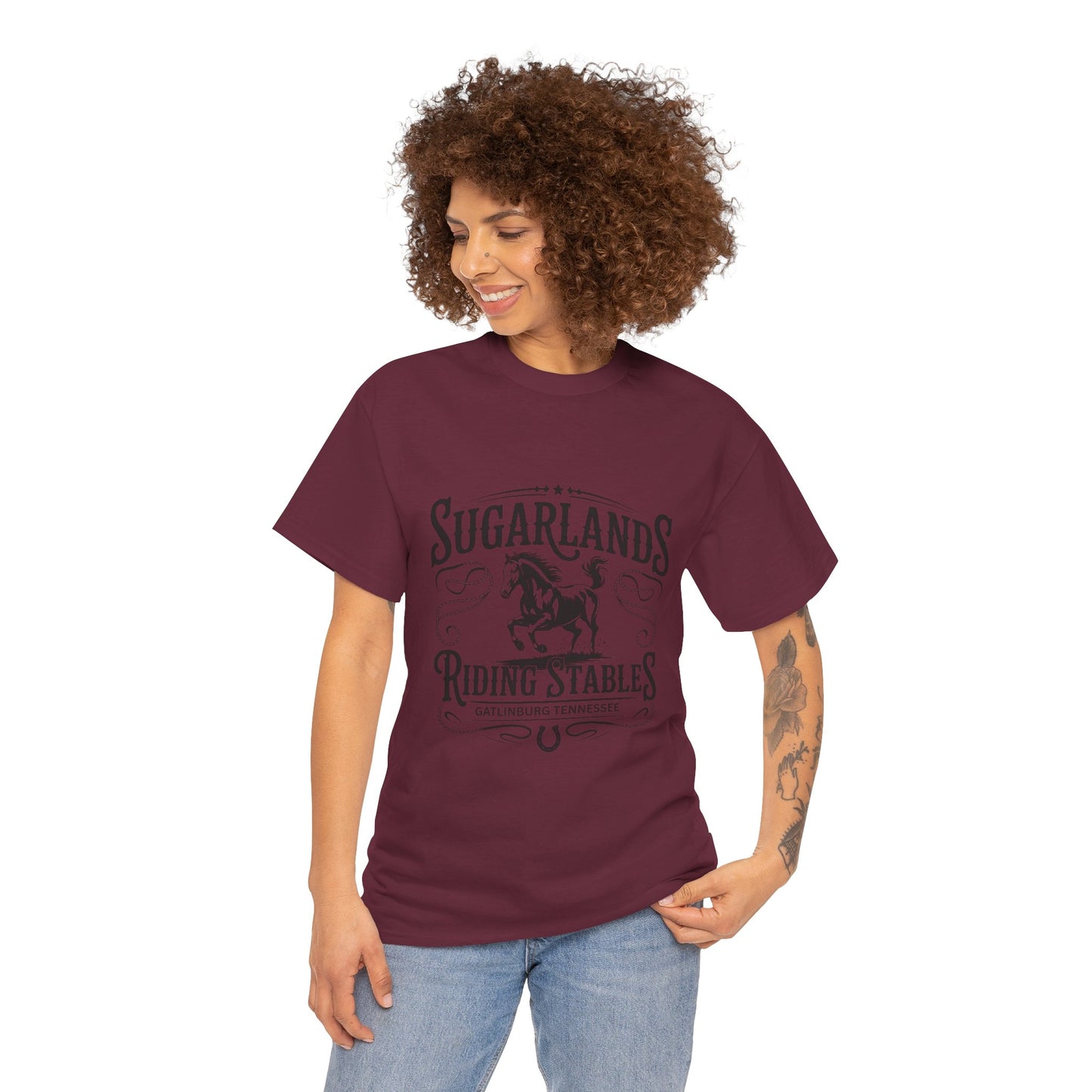 Sugarlands Riding Stables T-Shirt – Western Horse Design Gatlinburg Tennessee