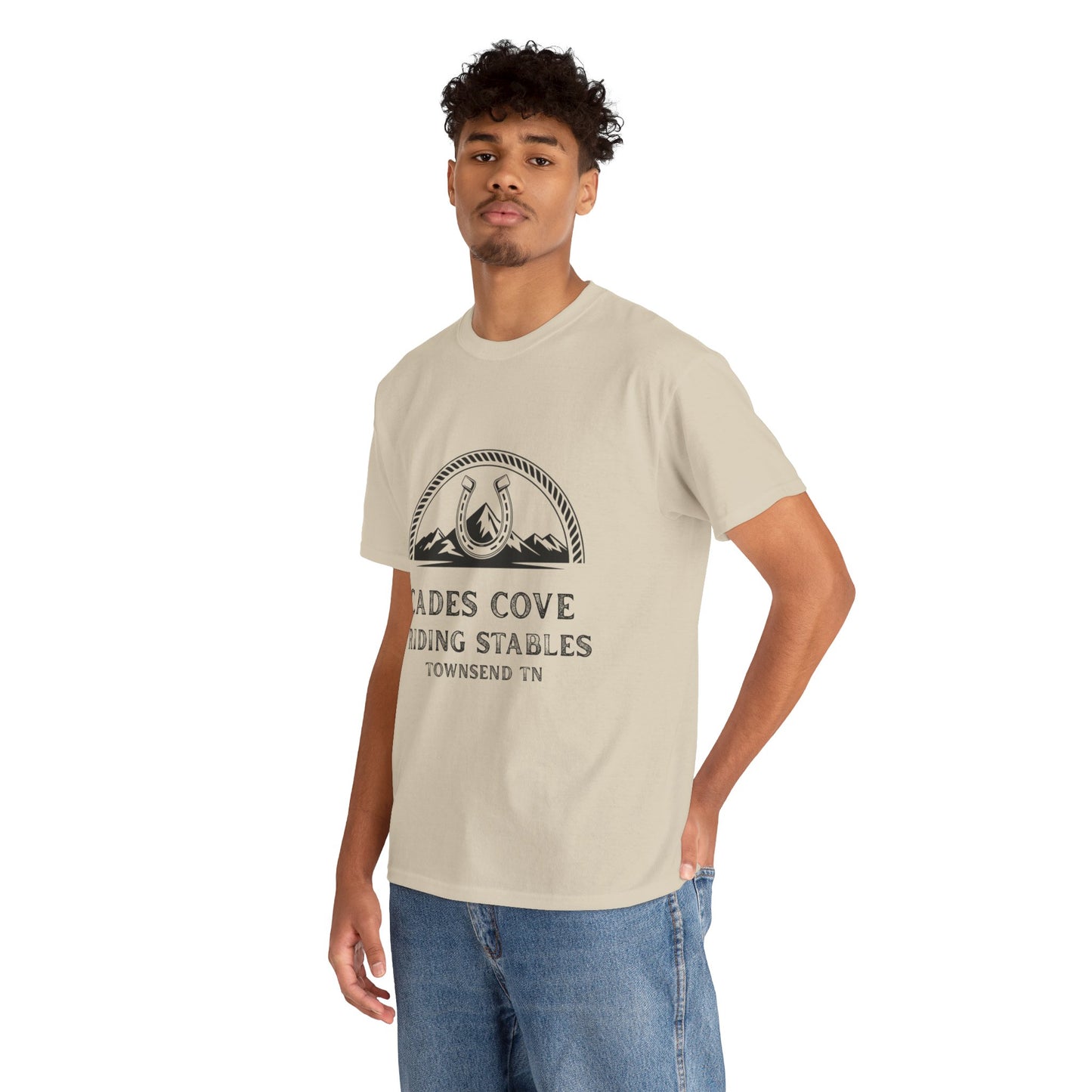 Cades Cove Riding Stables T-Shirt – Smoky Mountains Horseshoe Western Logo Tee