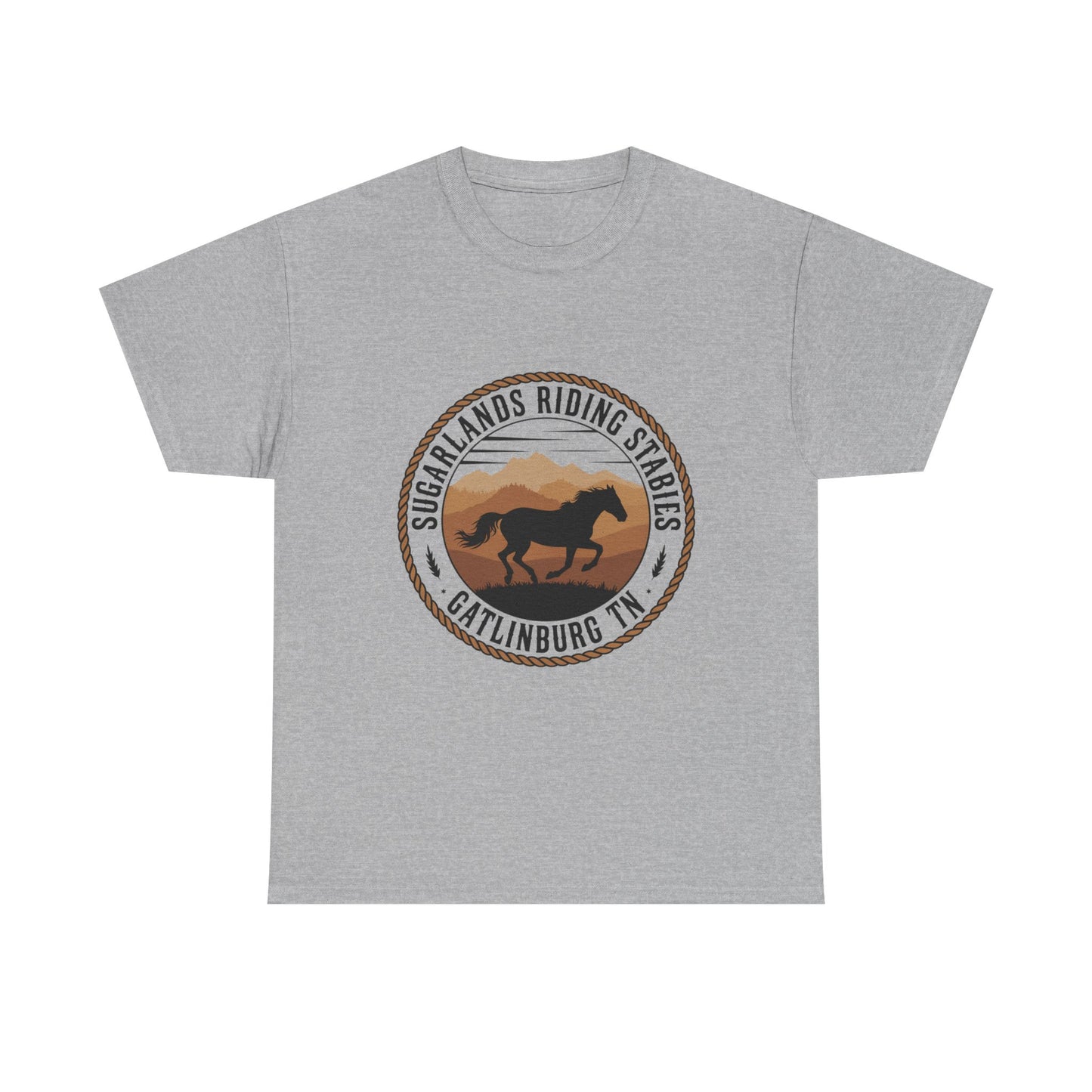 Sugarlands Riding Stables T-Shirt – Gatlinburg Tennessee Running Horse Western Emblem Tee
