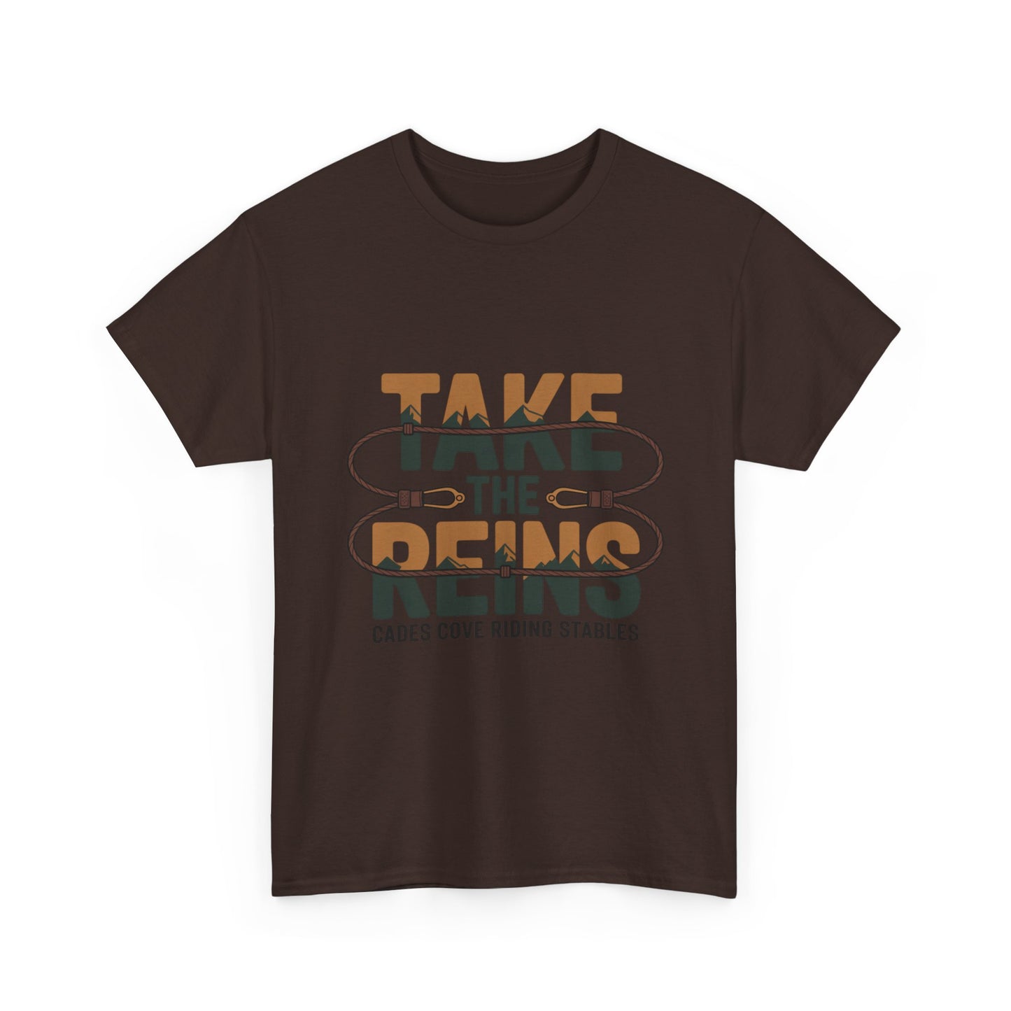 Take the Reins T-Shirt – Cades Cove Riding Stables Smoky Mountains Horseback Riding Tee