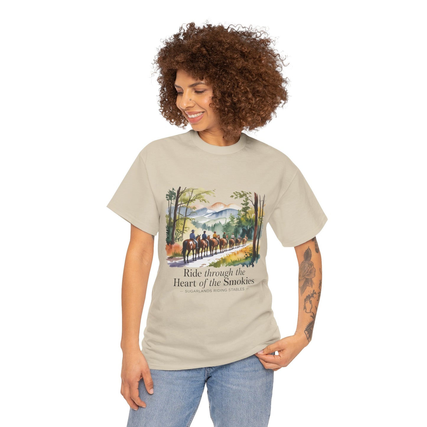 Ride Through the Heart of the Smokies T-Shirt – Sugarlands Riding Stables Gatlinburg TN Tee