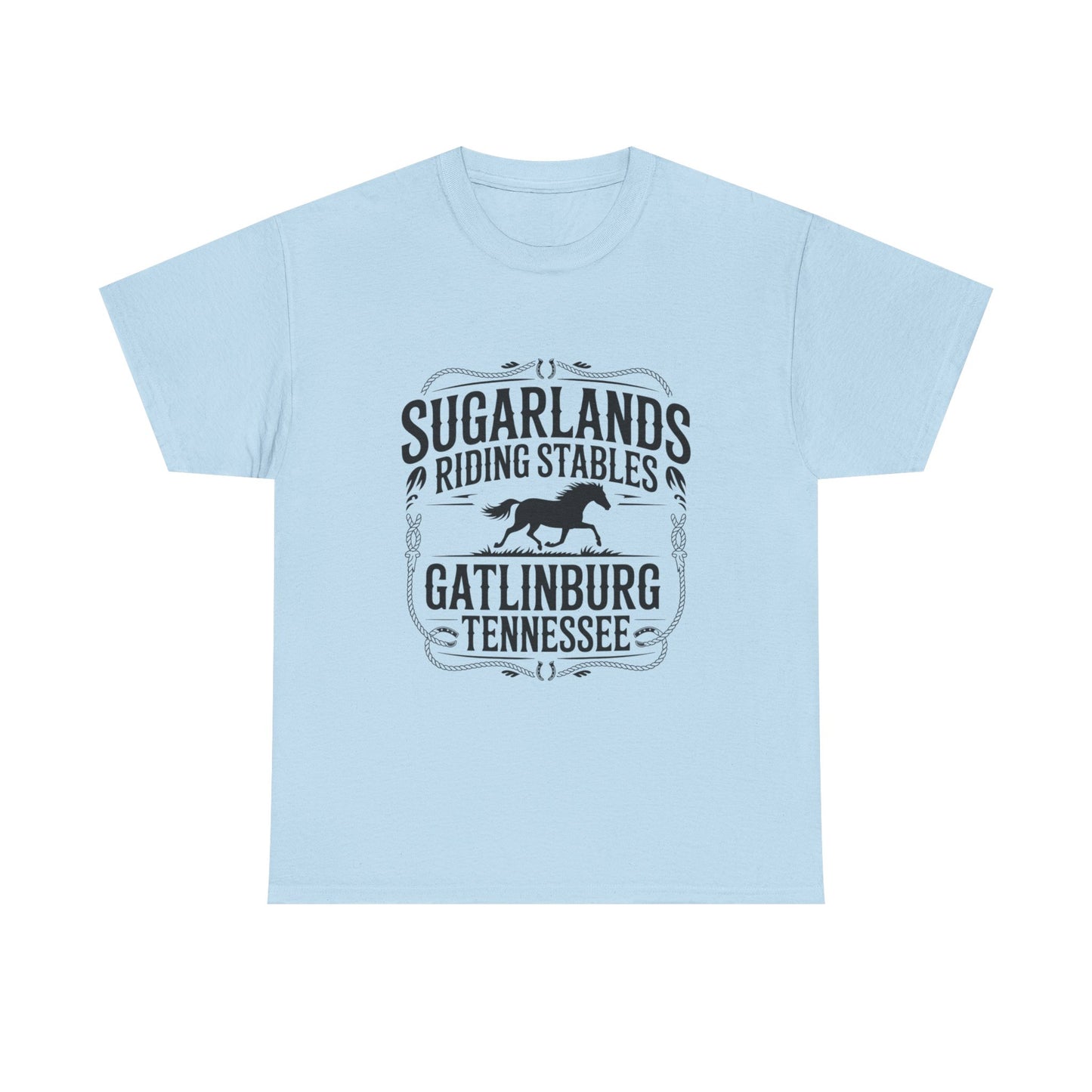 Sugarlands Riding Stables T-Shirt – Gatlinburg Tennessee Horseshoe Western Logo Tee