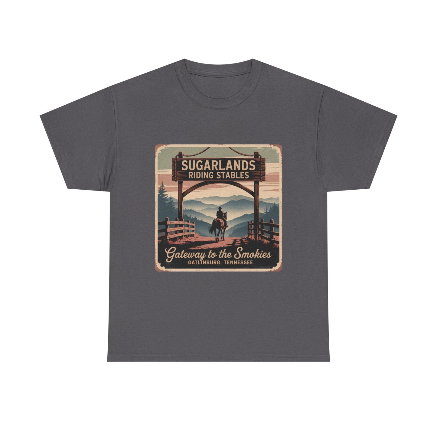 Gateway to the Smokies T-Shirt – Sugarlands Riding Stables Gatlinburg Tennessee Horseback Tee