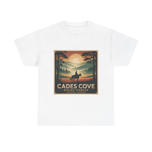 Cades Cove Riding Stables Sunset T-Shirt – Townsend Tennessee Smoky Mountains Horseback Tee