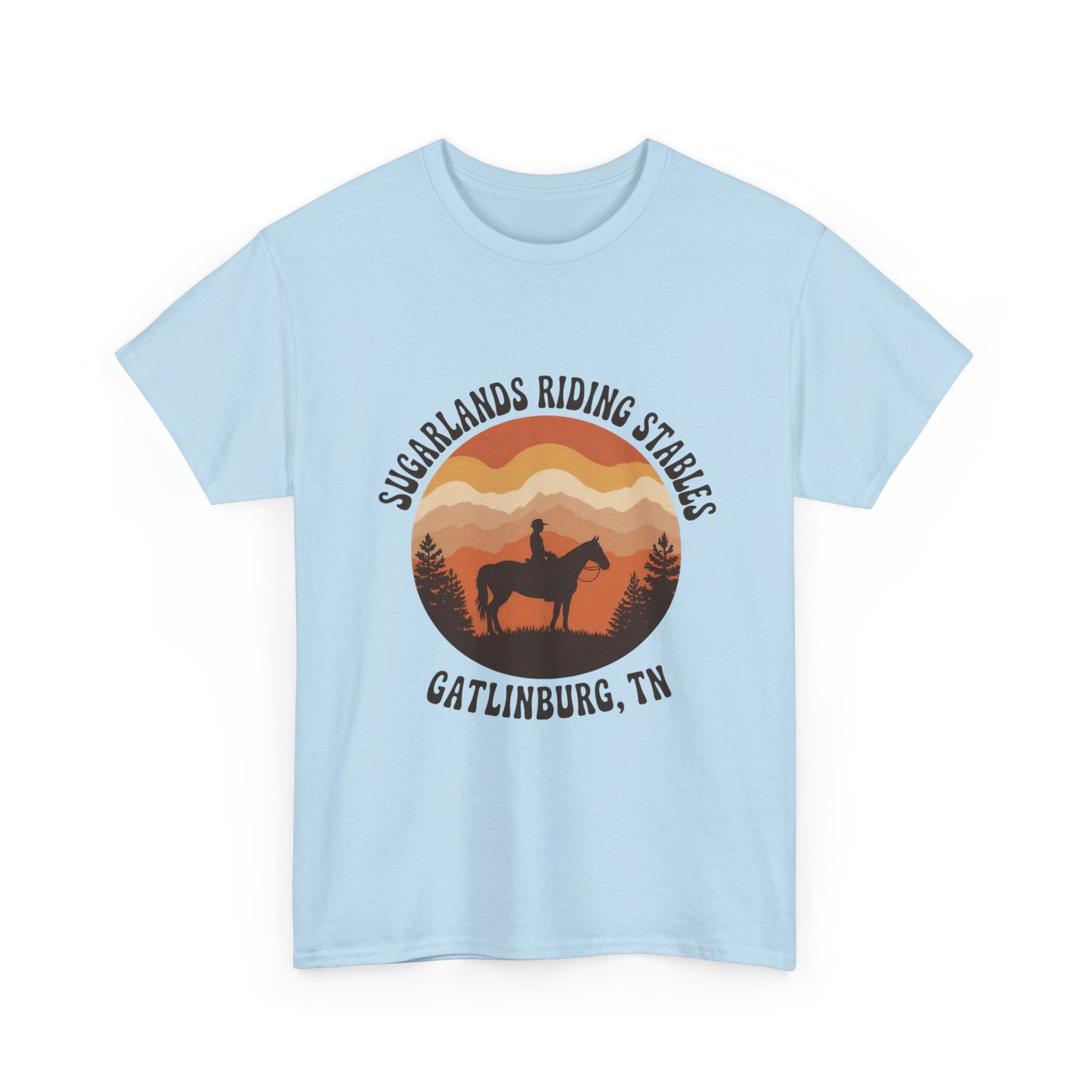 Sugarlands Riding Stables T-Shirt – Gatlinburg Tennessee Sunset Smoky Mountains Tee