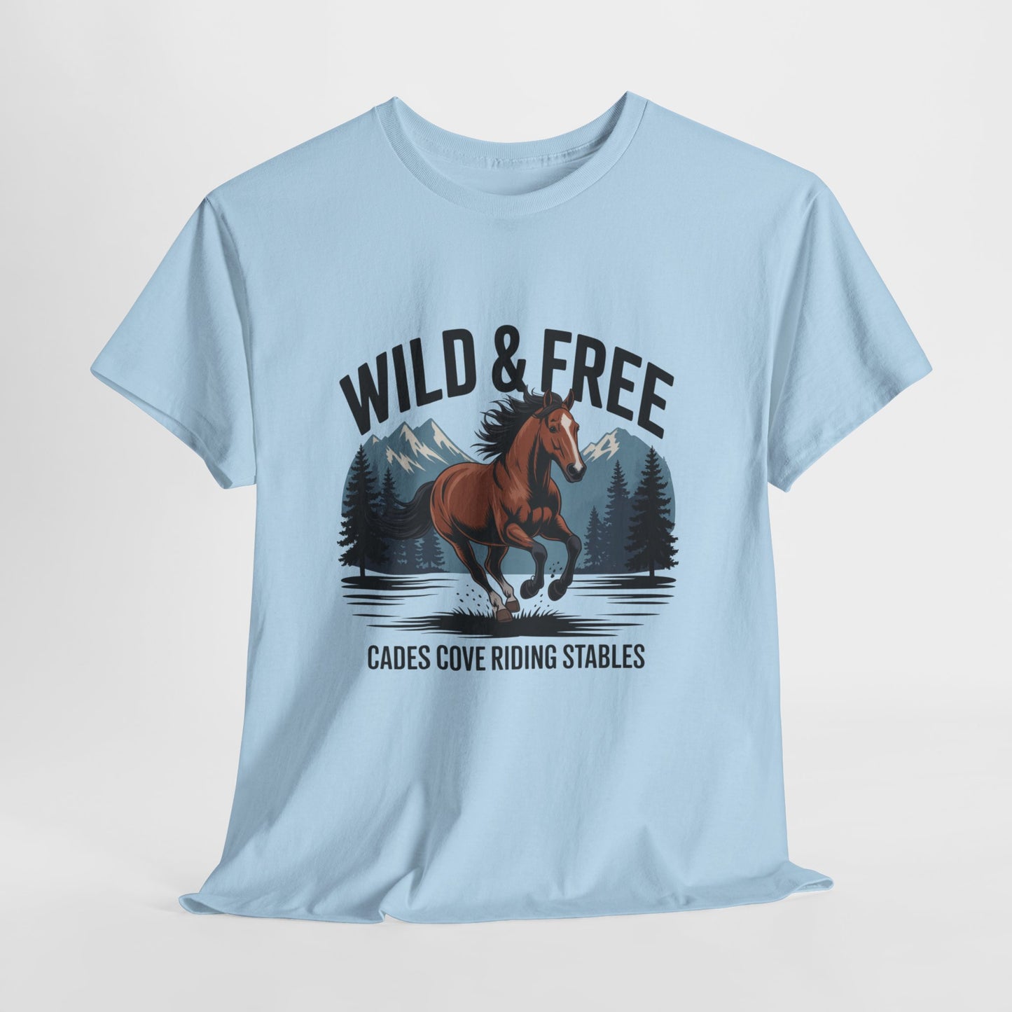 Wild & Free Cades Cove Riding Stables Shirt – Horse Lover Smoky Mountains Tee