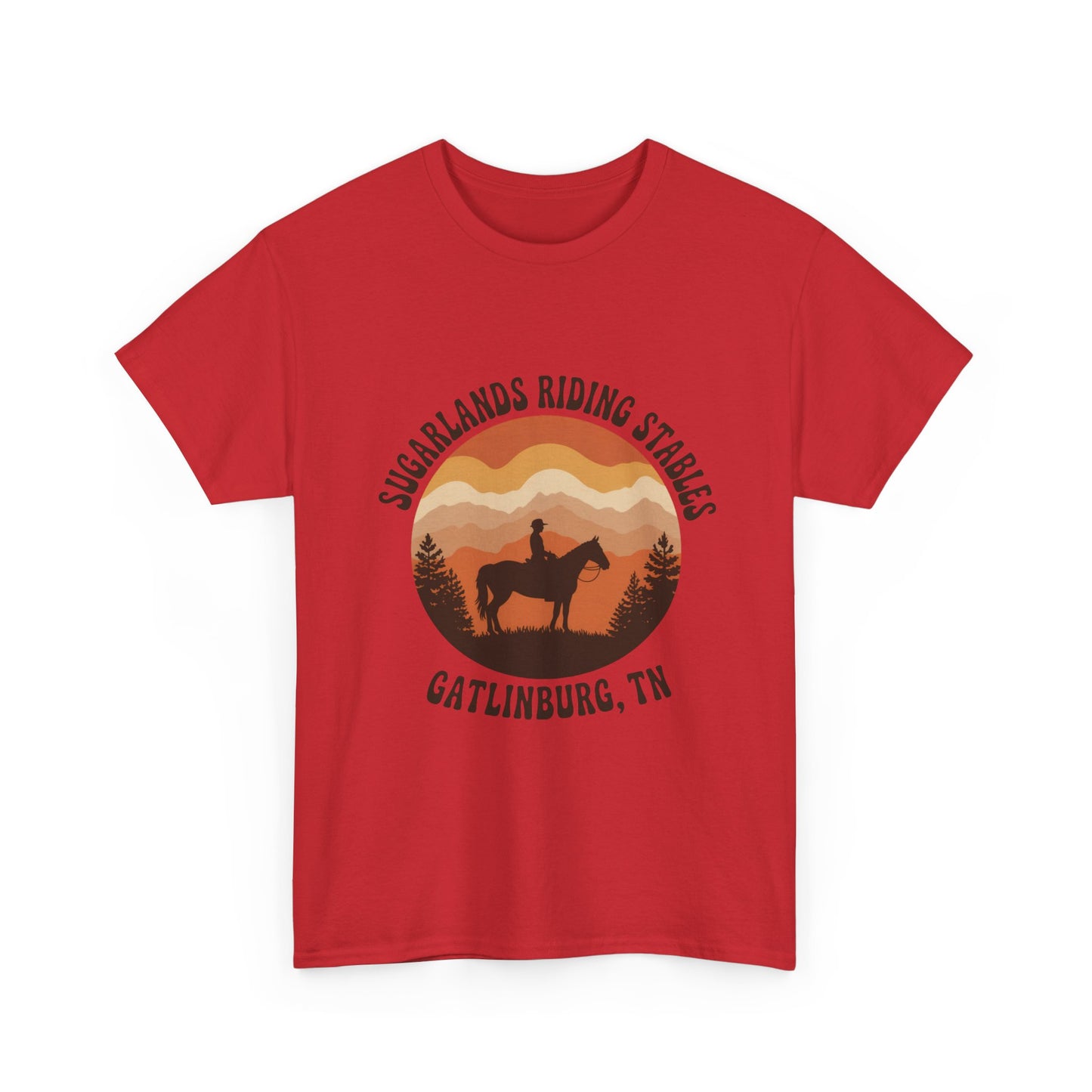 Sugarlands Riding Stables T-Shirt – Gatlinburg Tennessee Sunset Smoky Mountains Tee