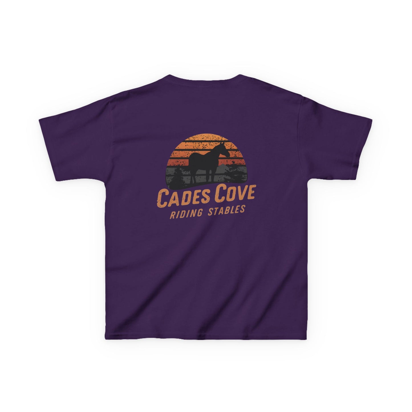 Cades Cove Riding Stables Retro Sunset Kids Heavy Cotton™ Tee