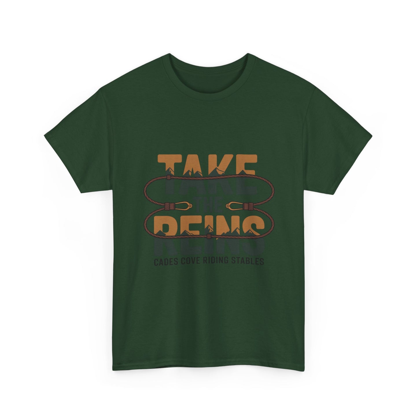 Take the Reins T-Shirt – Cades Cove Riding Stables Smoky Mountains Horseback Riding Tee