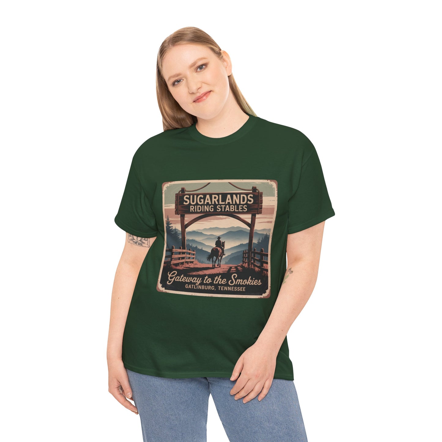 Gateway to the Smokies T-Shirt – Sugarlands Riding Stables Gatlinburg Tennessee Horseback Tee