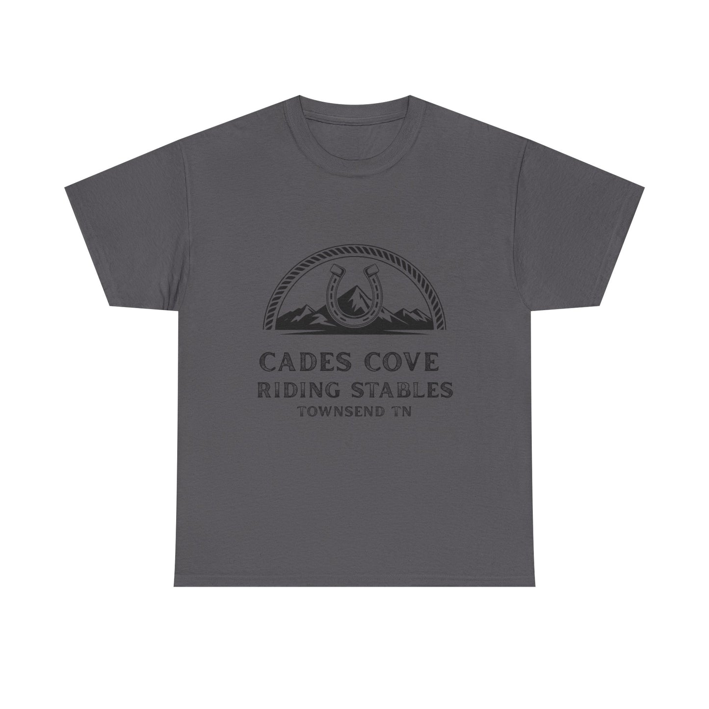 Cades Cove Riding Stables T-Shirt – Smoky Mountains Horseshoe Western Logo Tee