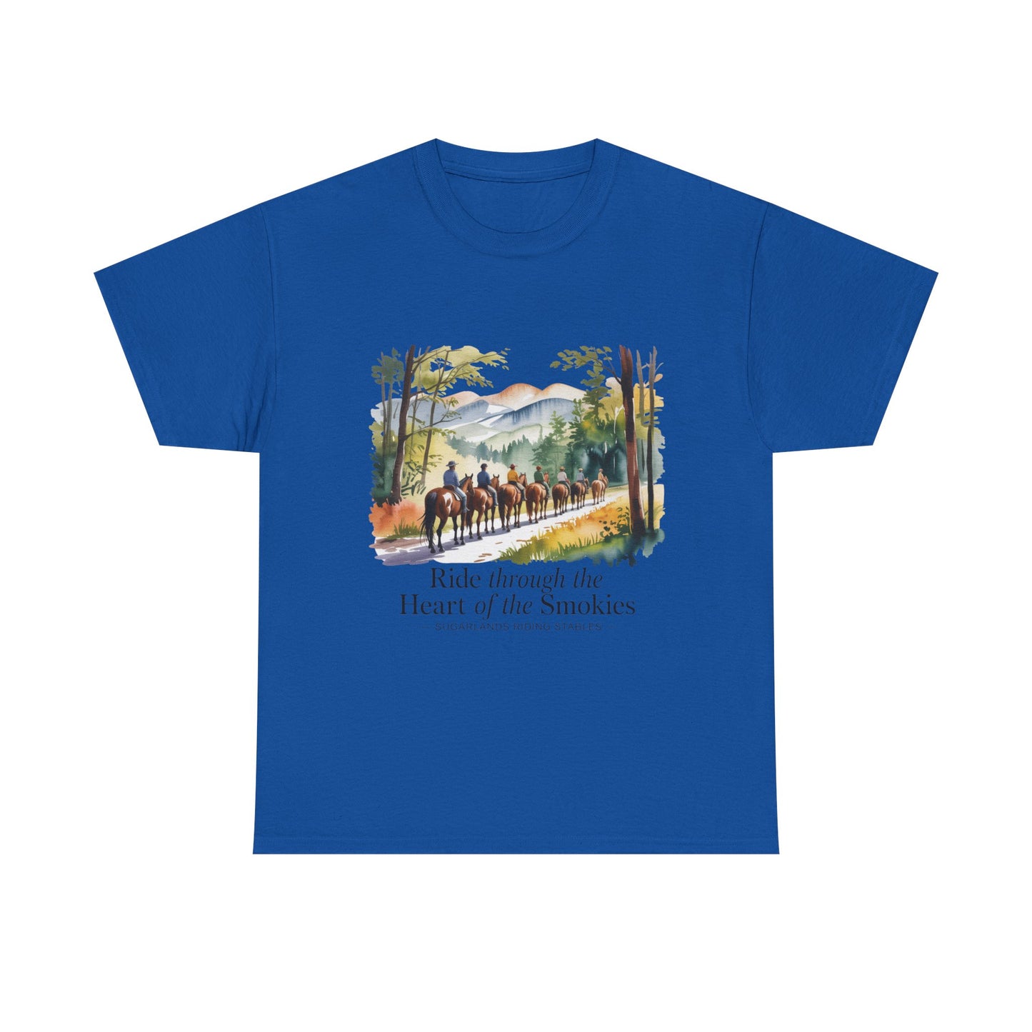 Ride Through the Heart of the Smokies T-Shirt – Sugarlands Riding Stables Gatlinburg TN Tee