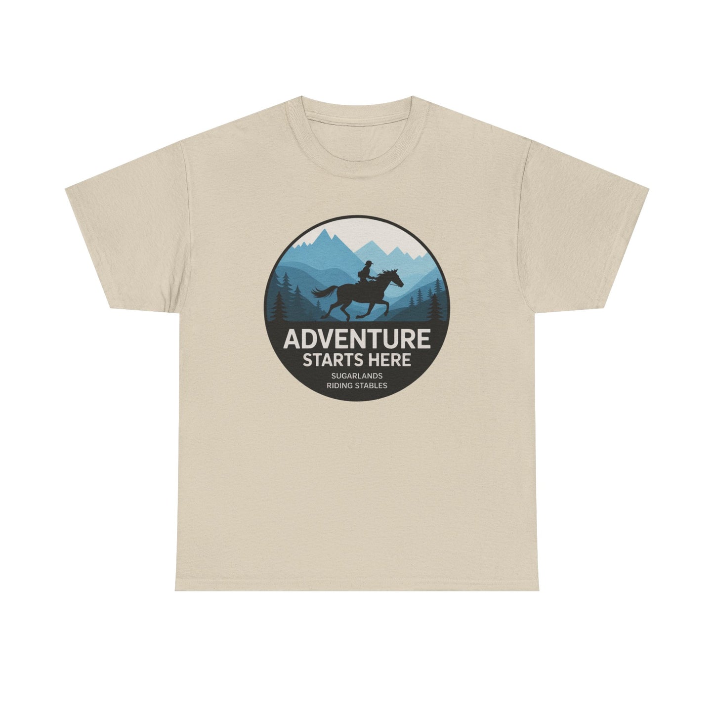 Adventure Starts Here T-Shirt — Outdoor Hiking & Equestrian Graphic Tee