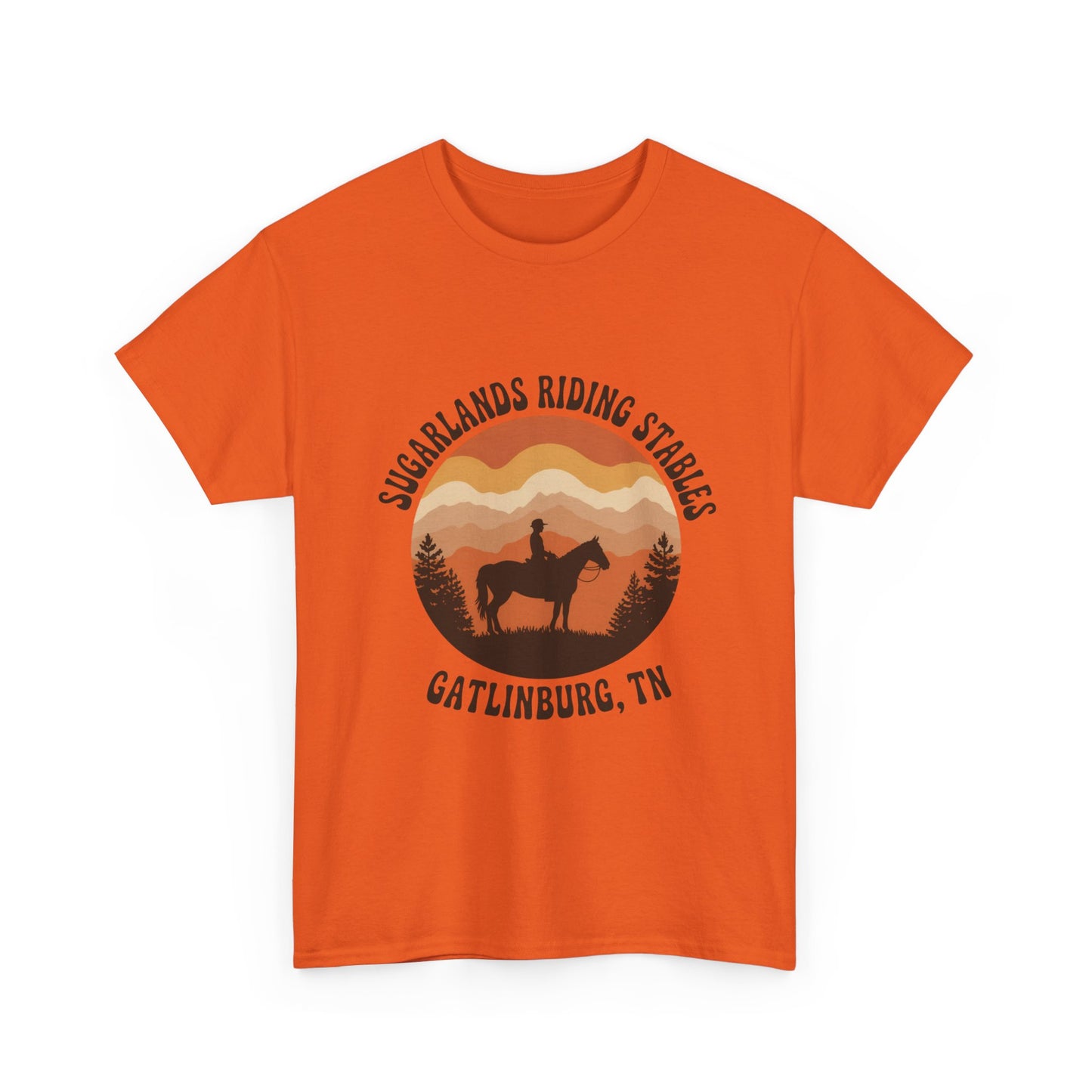 Sugarlands Riding Stables T-Shirt – Gatlinburg Tennessee Sunset Smoky Mountains Tee