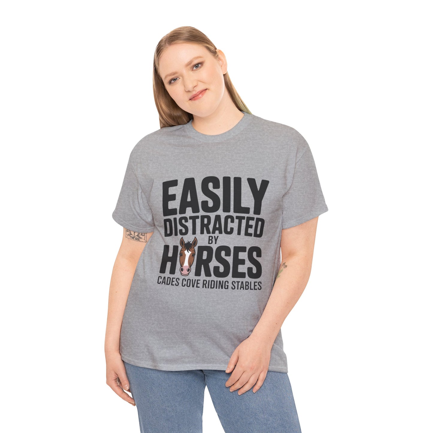 Easily Distracted by Horses T-Shirt – Funny Horse Lover Tee | Cades Cove Riding Stables