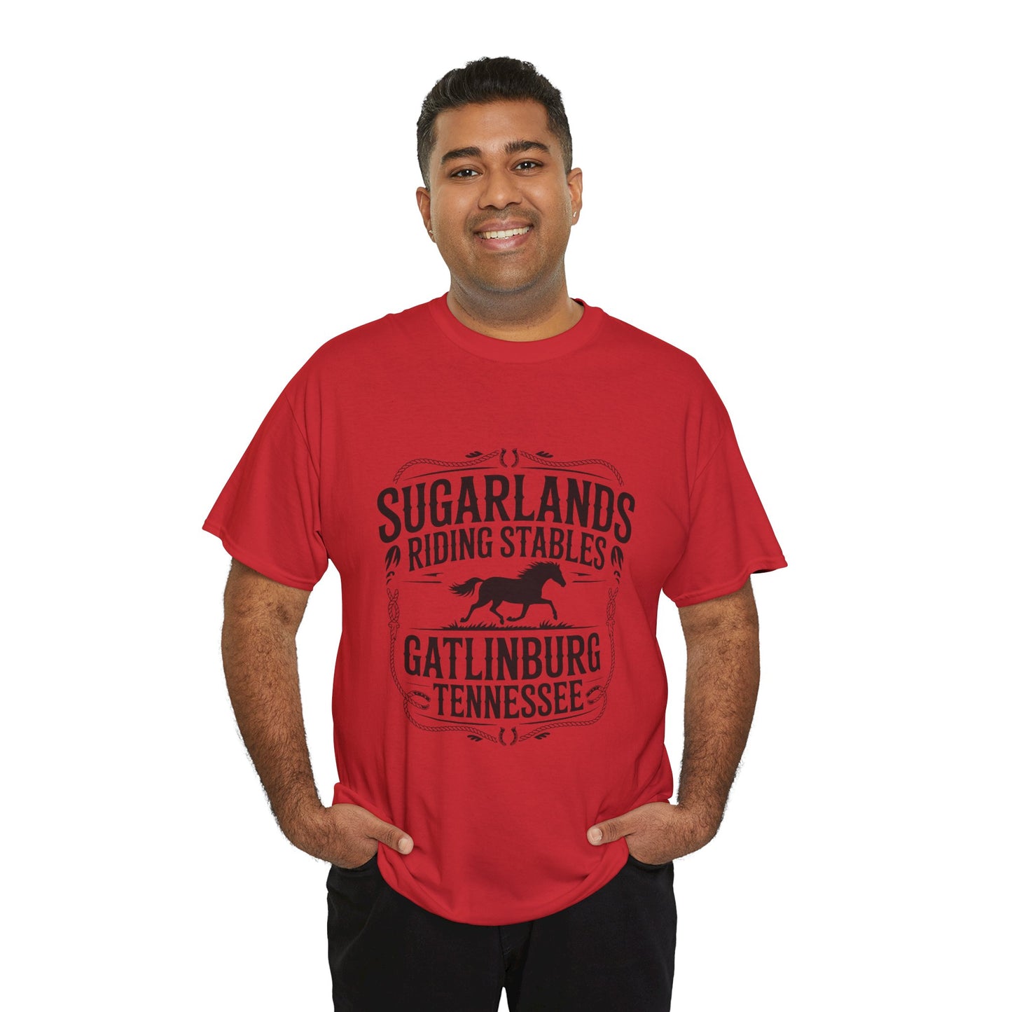 Sugarlands Riding Stables T-Shirt – Gatlinburg Tennessee Horseshoe Western Logo Tee