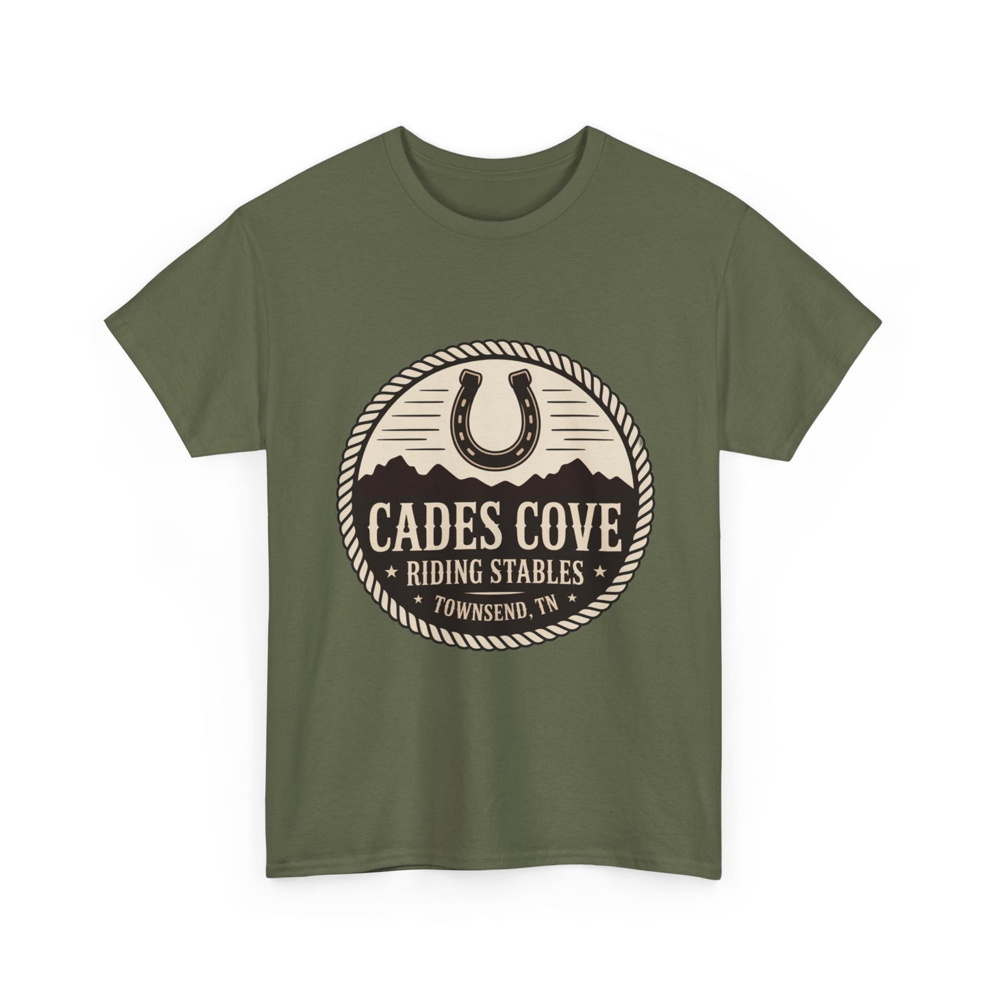 Cades Cove Riding Stables Townsend TN T-Shirt – Smoky Mountains Western Logo Tee