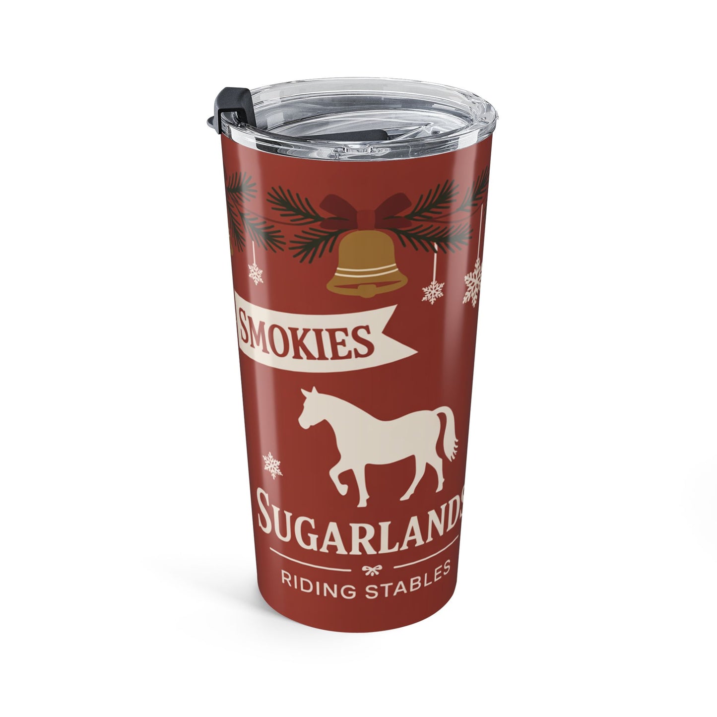 Seasons of the Smokies – Cades Cove & Sugarlands Riding Stables Holiday Design Tumbler 20oz