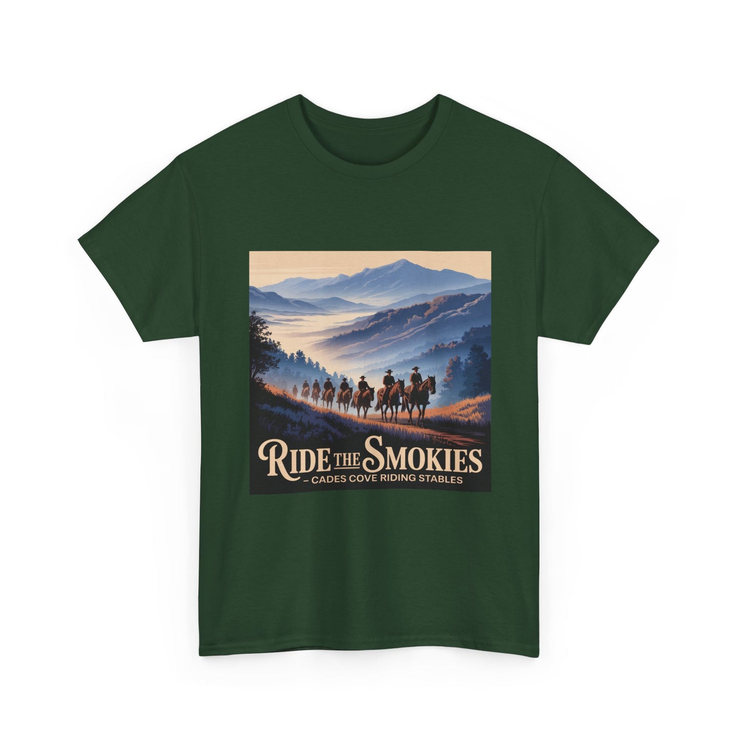Ride the Smokies T-Shirt – Cades Cove Riding Stables Smoky Mountains Horseback Riding Tee