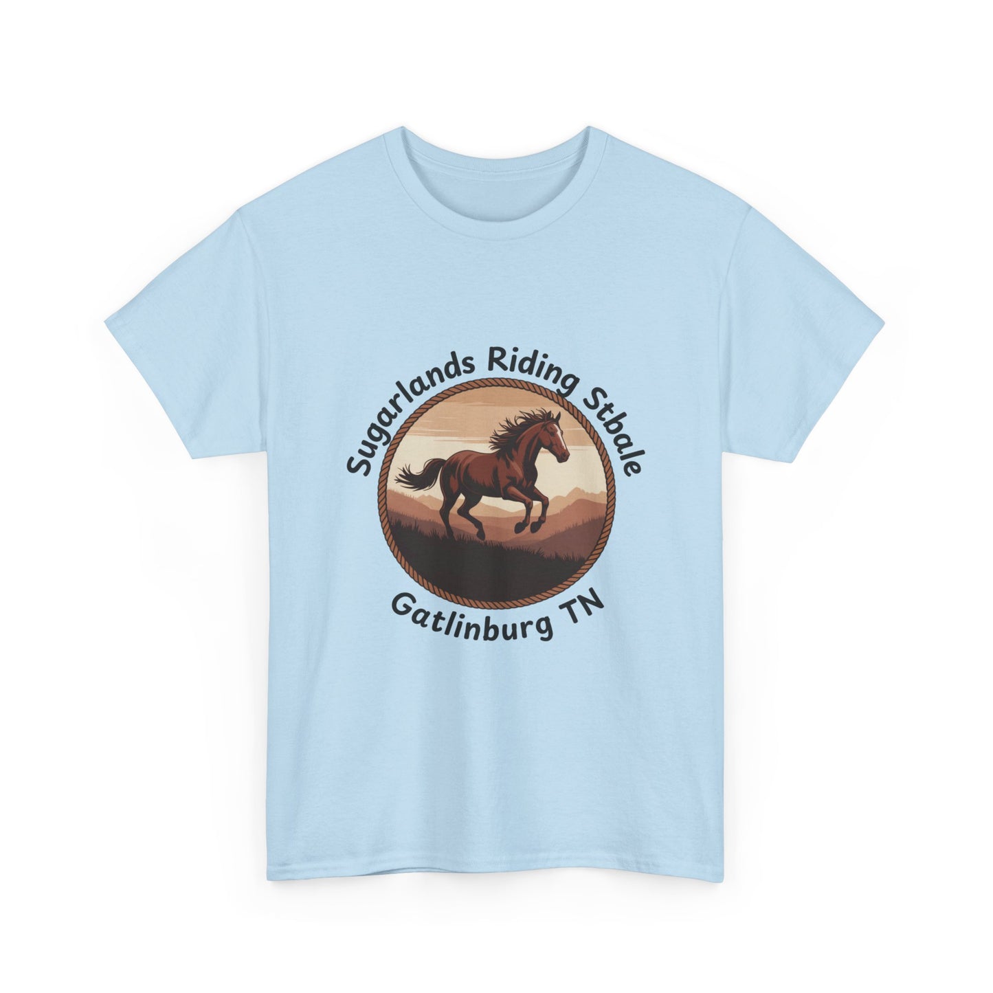 Running Horse T-Shirt – Sugarlands Riding Stables Gatlinburg Tennessee Western Sunset Tee