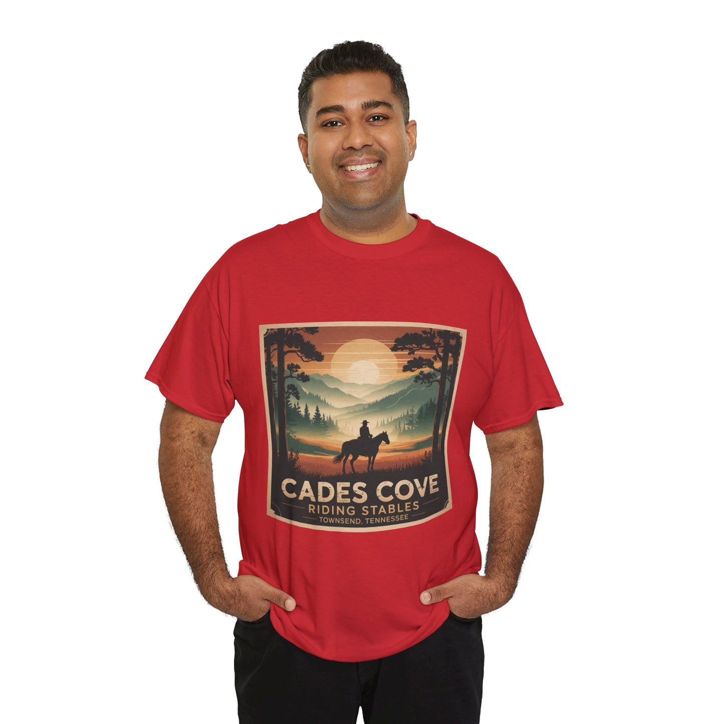 Cades Cove Riding Stables Sunset T-Shirt – Townsend Tennessee Smoky Mountains Horseback Tee