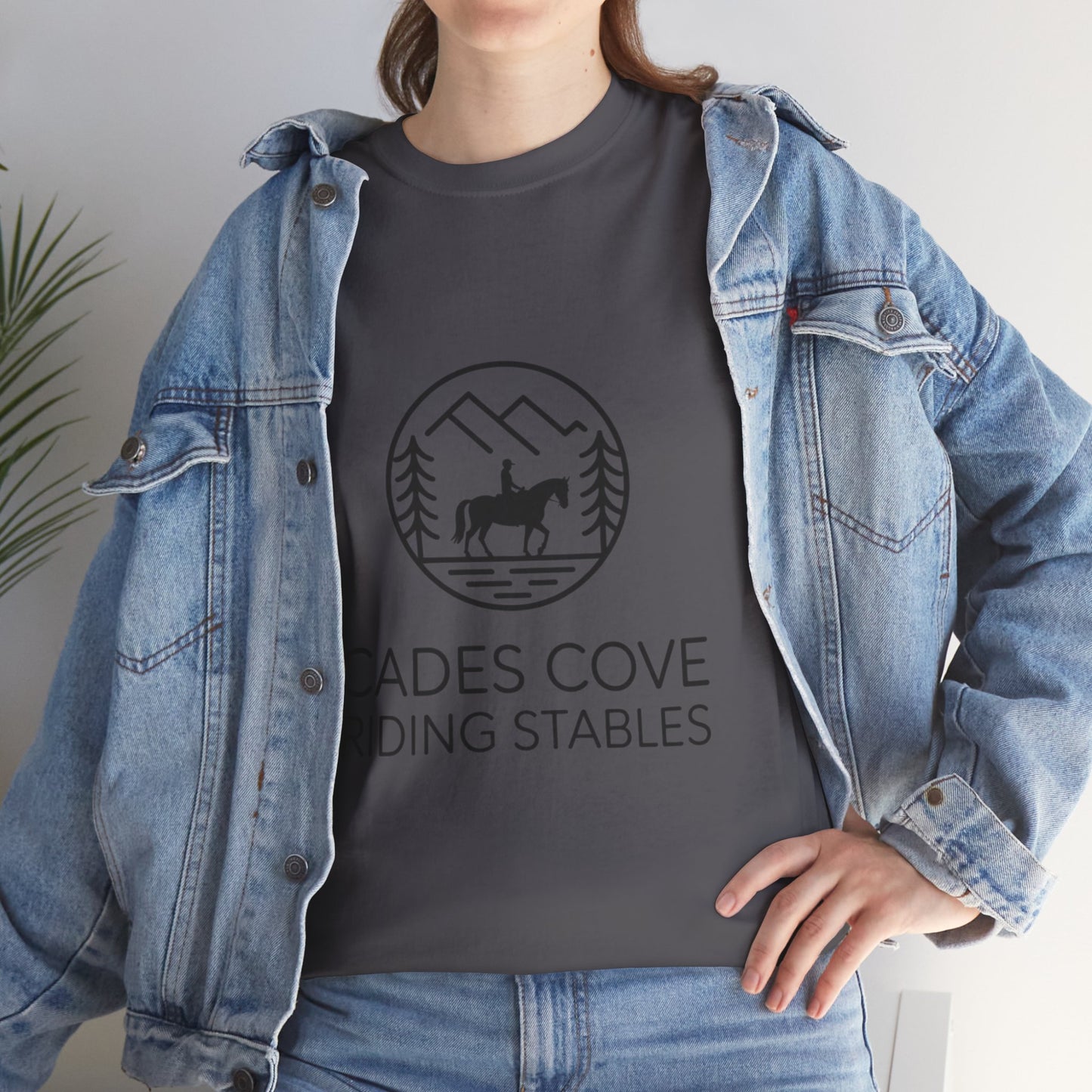 Cades Cove Riding Stables Circle Emblem T-Shirt – Smoky Mountains Western Trail Ride Tee
