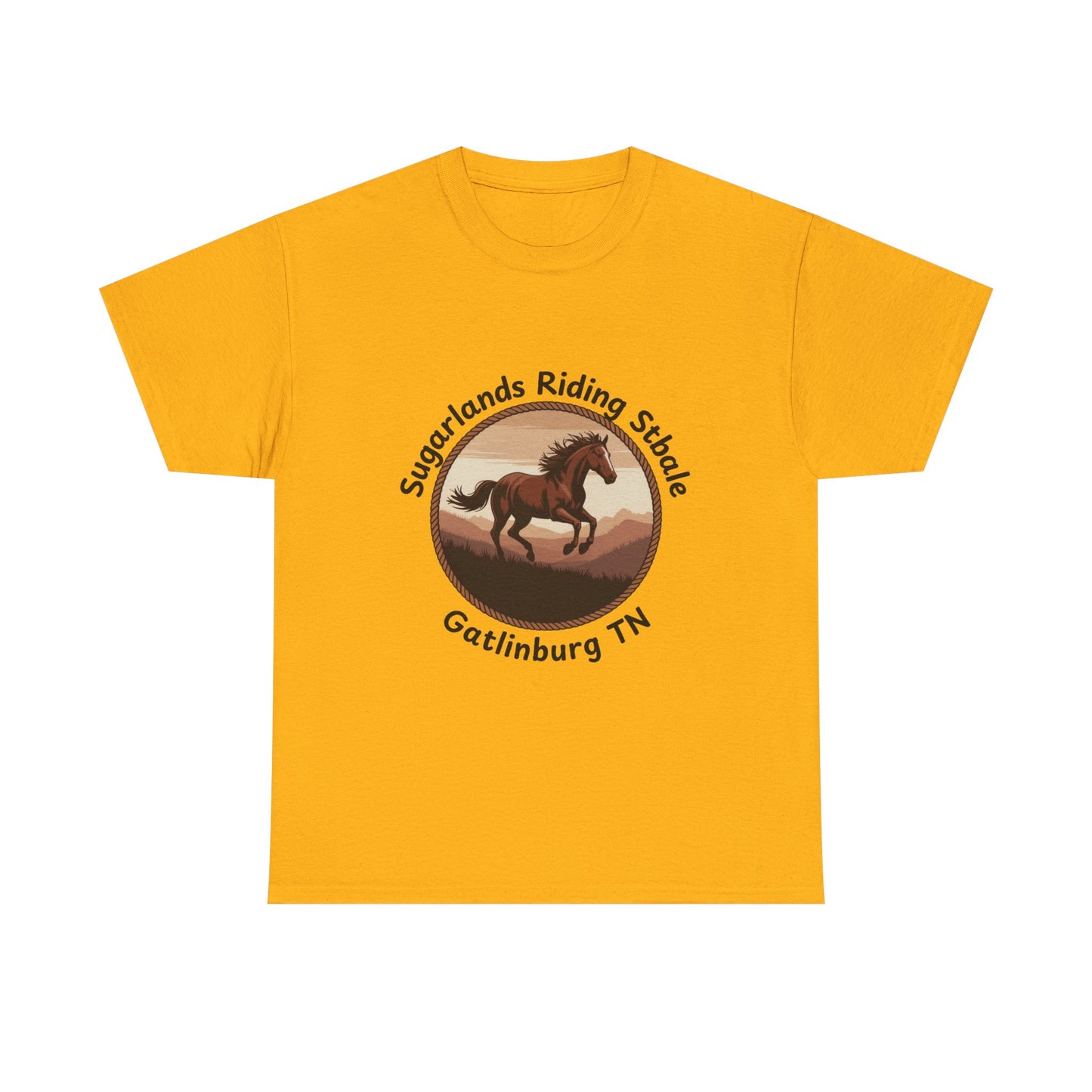Running Horse T-Shirt – Sugarlands Riding Stables Gatlinburg Tennessee Western Sunset Tee