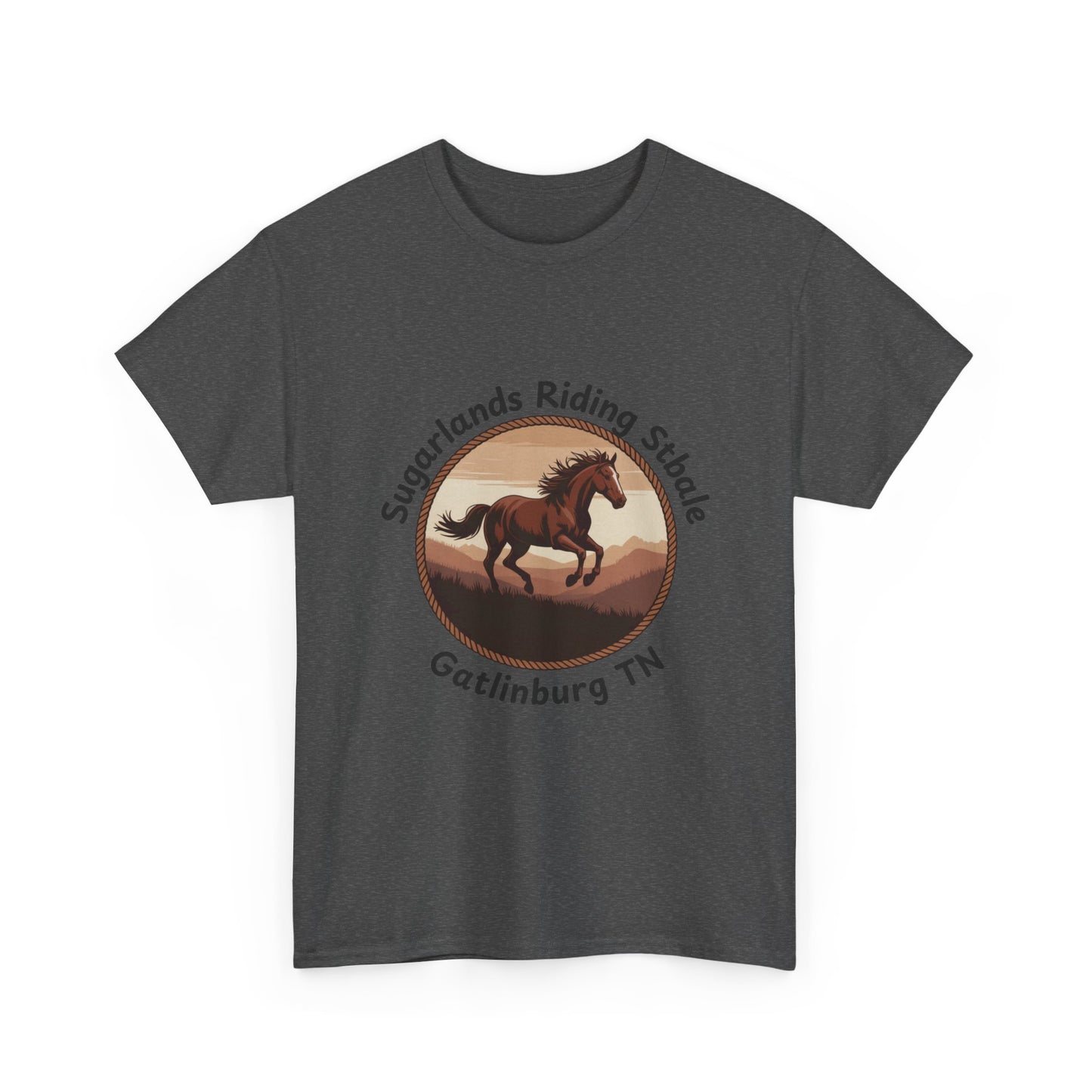 Running Horse T-Shirt – Sugarlands Riding Stables Gatlinburg Tennessee Western Sunset Tee