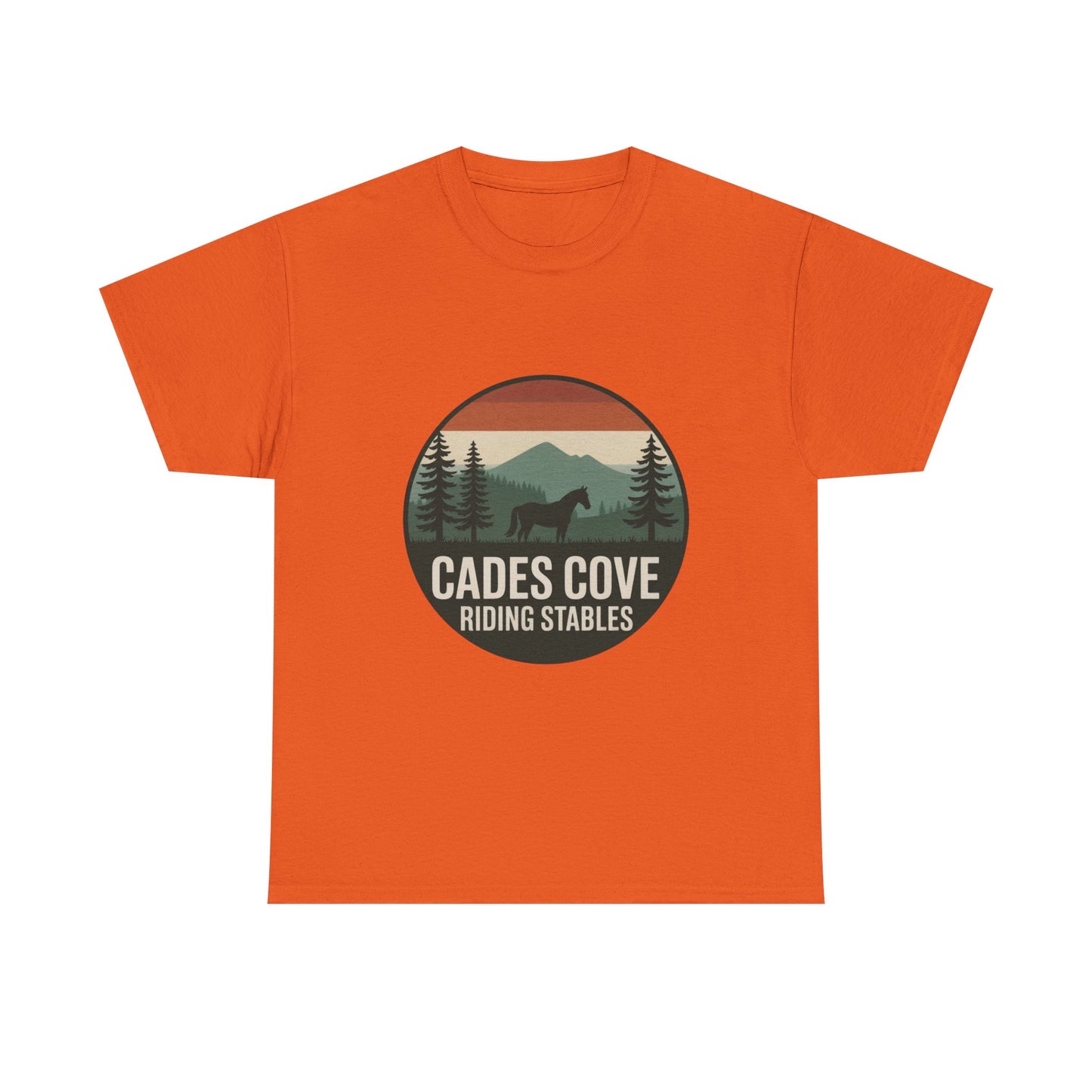 Cades Cove Riding Stables Horse Mountain T-Shirt – Adult Smoky Mountains Nature Tee