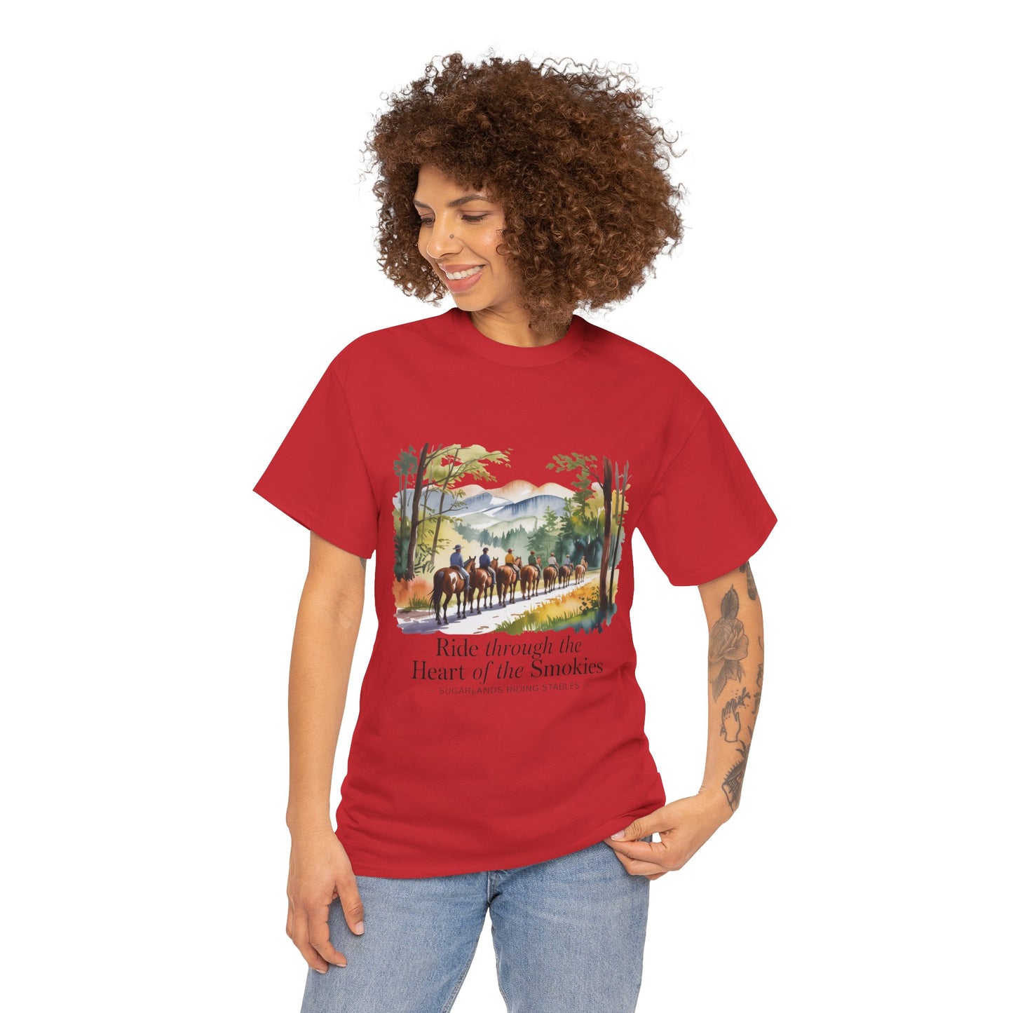 Ride Through the Heart of the Smokies T-Shirt – Sugarlands Riding Stables Gatlinburg TN Tee