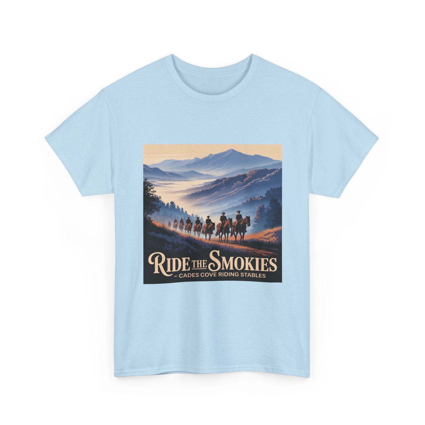 Ride the Smokies T-Shirt – Cades Cove Riding Stables Smoky Mountains Horseback Riding Tee