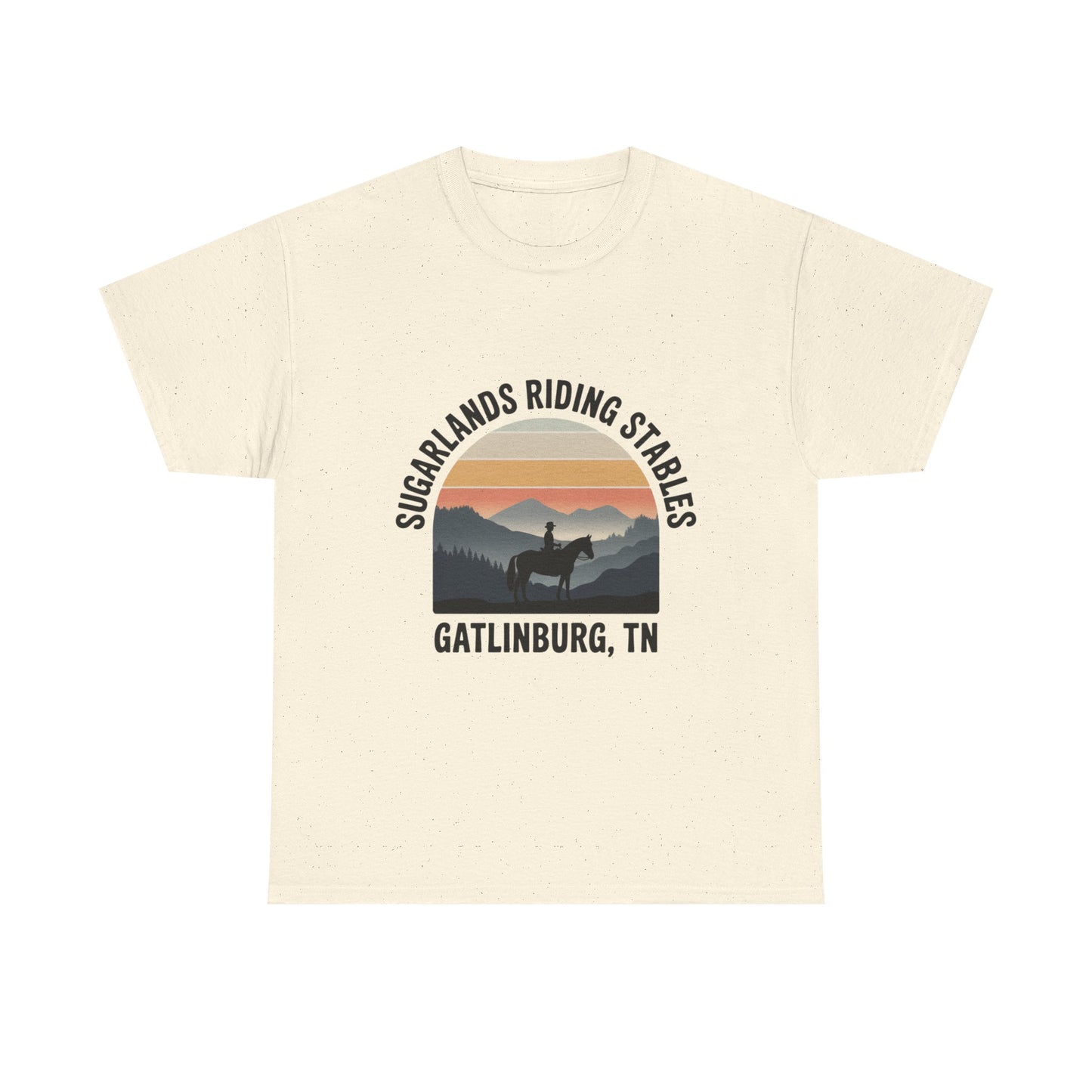 Sugarlands Riding Stables T-Shirt – Gatlinburg Tennessee Sunset Horizon Smoky Mountains Tee