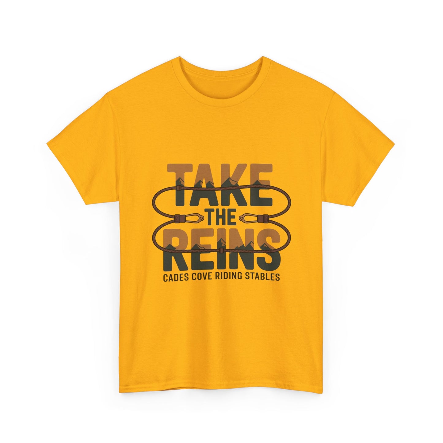 Take the Reins T-Shirt – Cades Cove Riding Stables Smoky Mountains Horseback Riding Tee