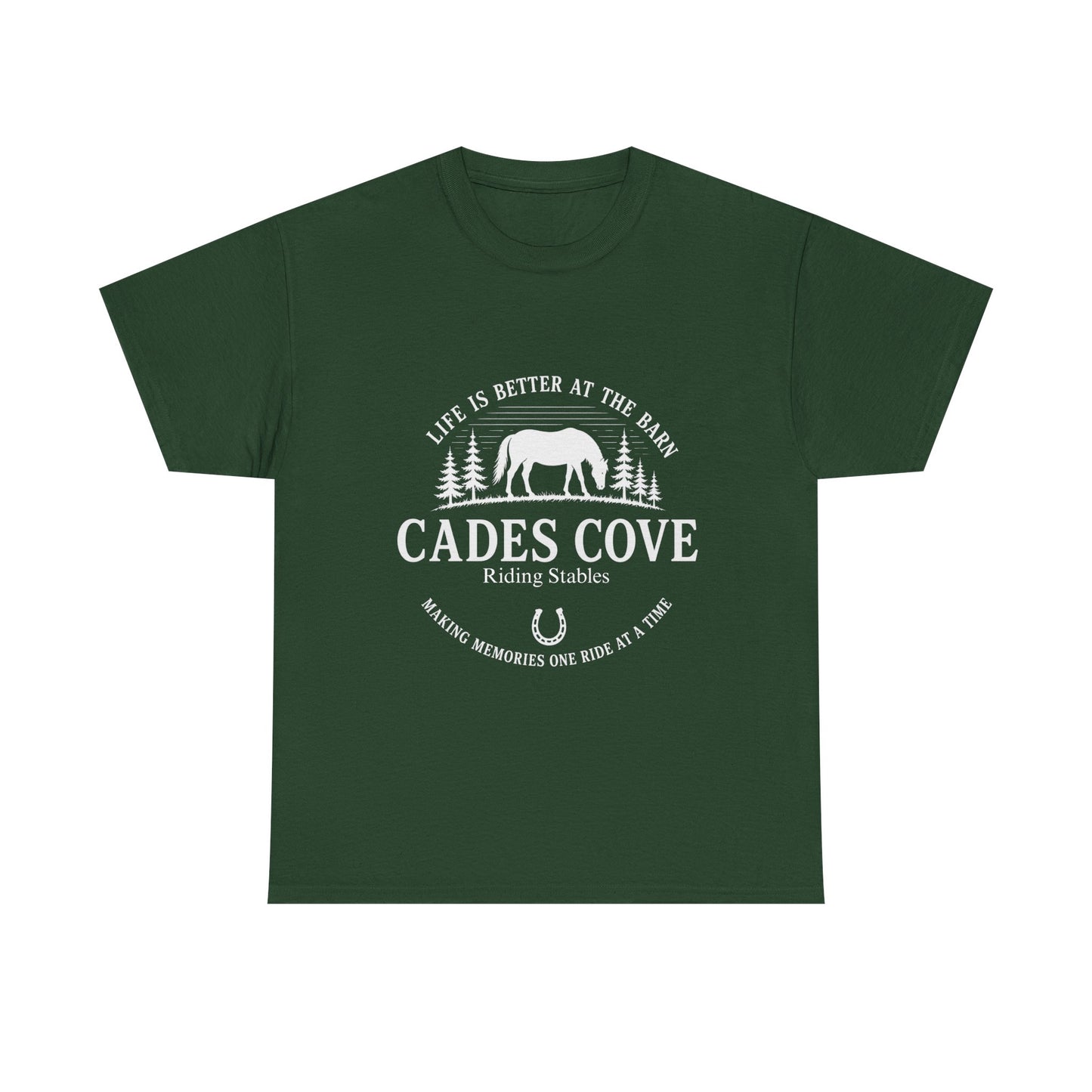 Cades Cove Riding Stables Life Is Better at the Barn T-Shirt – Adult Horse Lover Tee