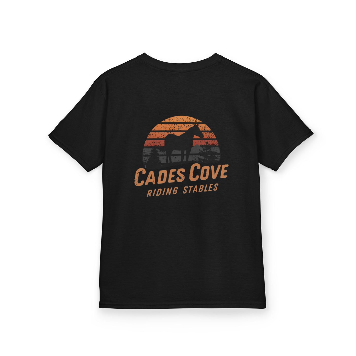 Cades Cove Riding Stables Retro Sunset Kids Heavy Cotton™ Tee