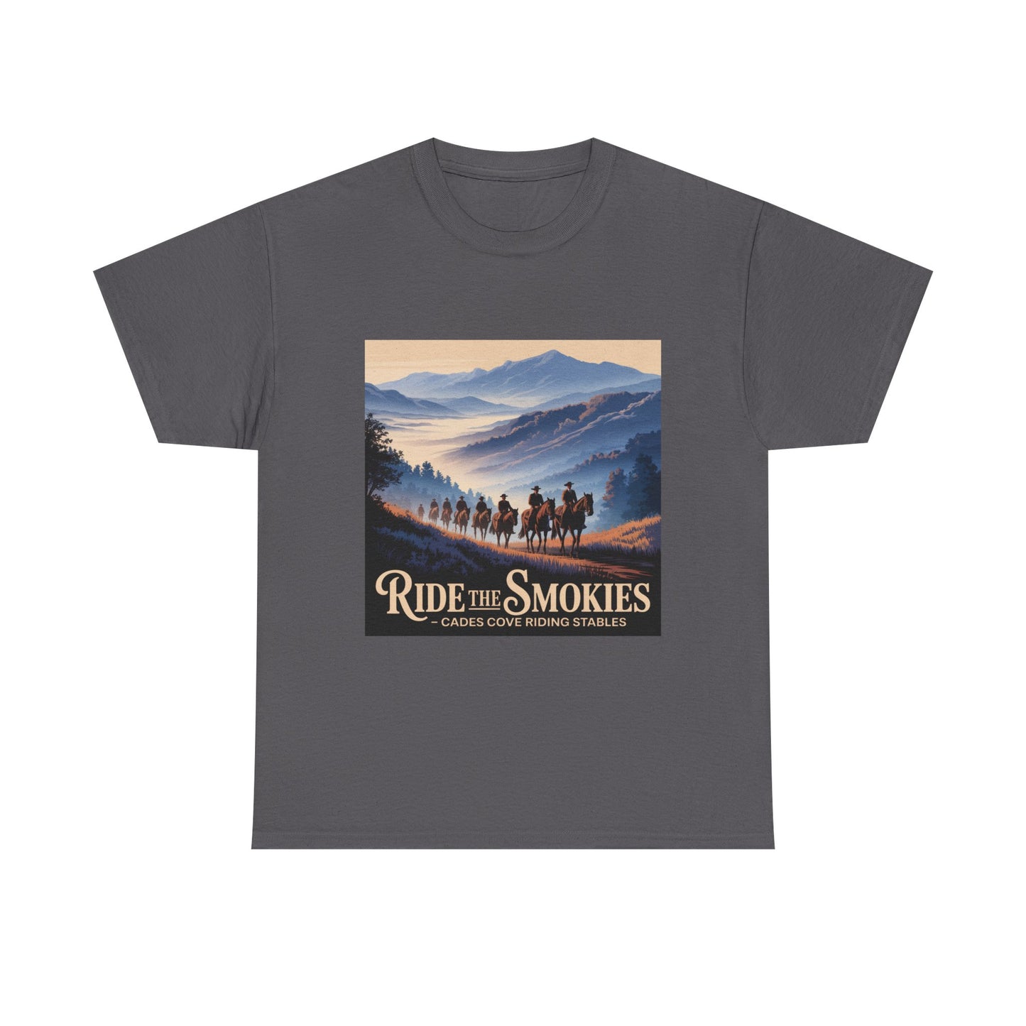 Ride the Smokies T-Shirt – Cades Cove Riding Stables Smoky Mountains Horseback Riding Tee