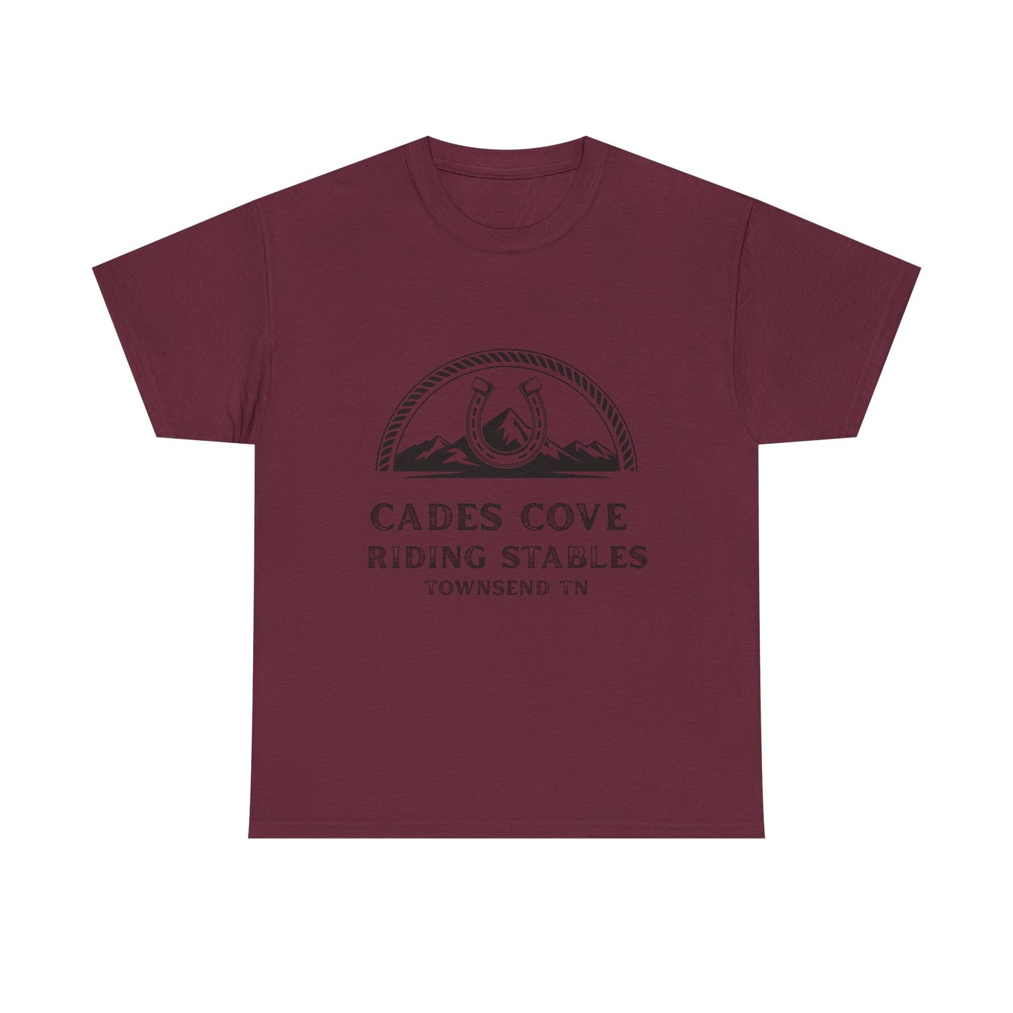 Cades Cove Riding Stables T-Shirt – Smoky Mountains Horseshoe Western Logo Tee