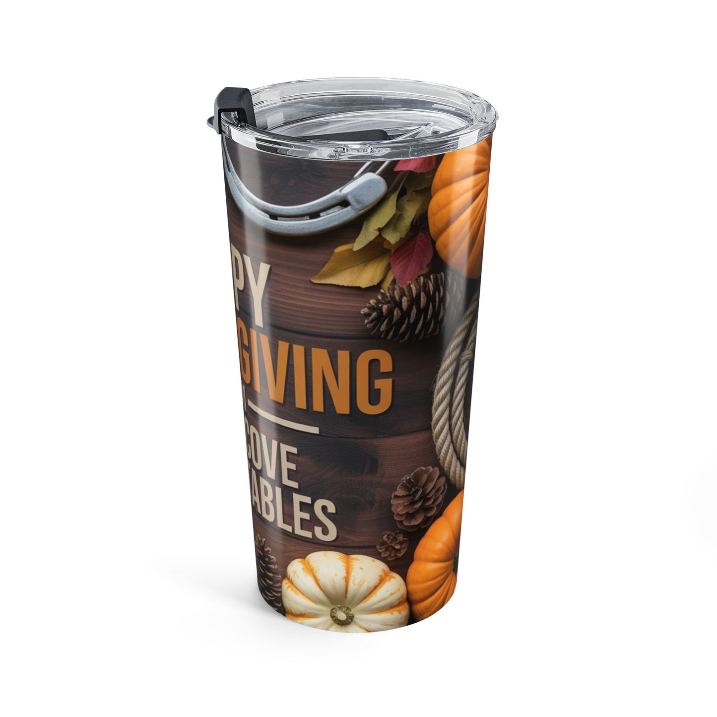 Happy Thanksgiving from Cades Cove Riding Stables – Fall Western Holiday Design Tumbler 20oz